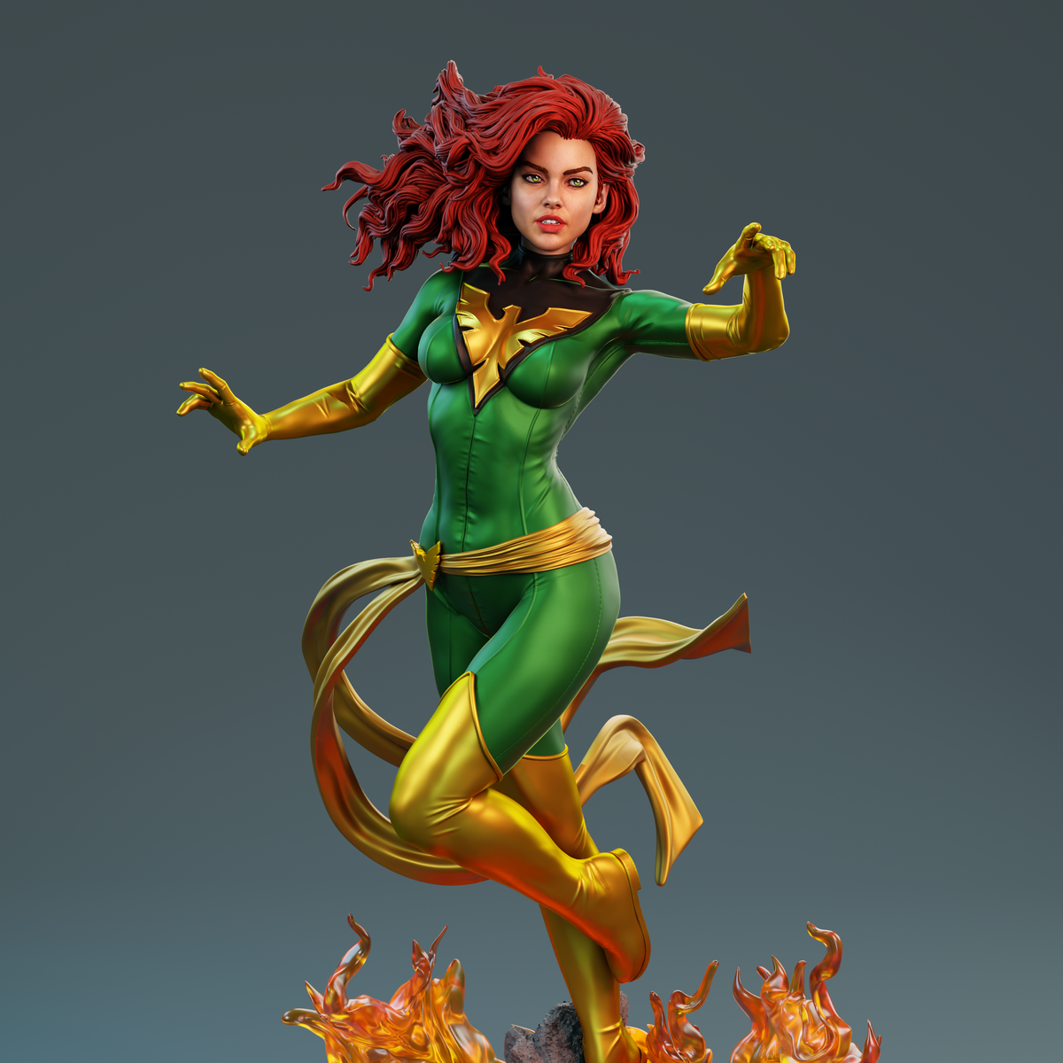 Jean Gray Phoenix Sculpture (75mm to 500mm) - Unassembled/Unpainted/3D Print