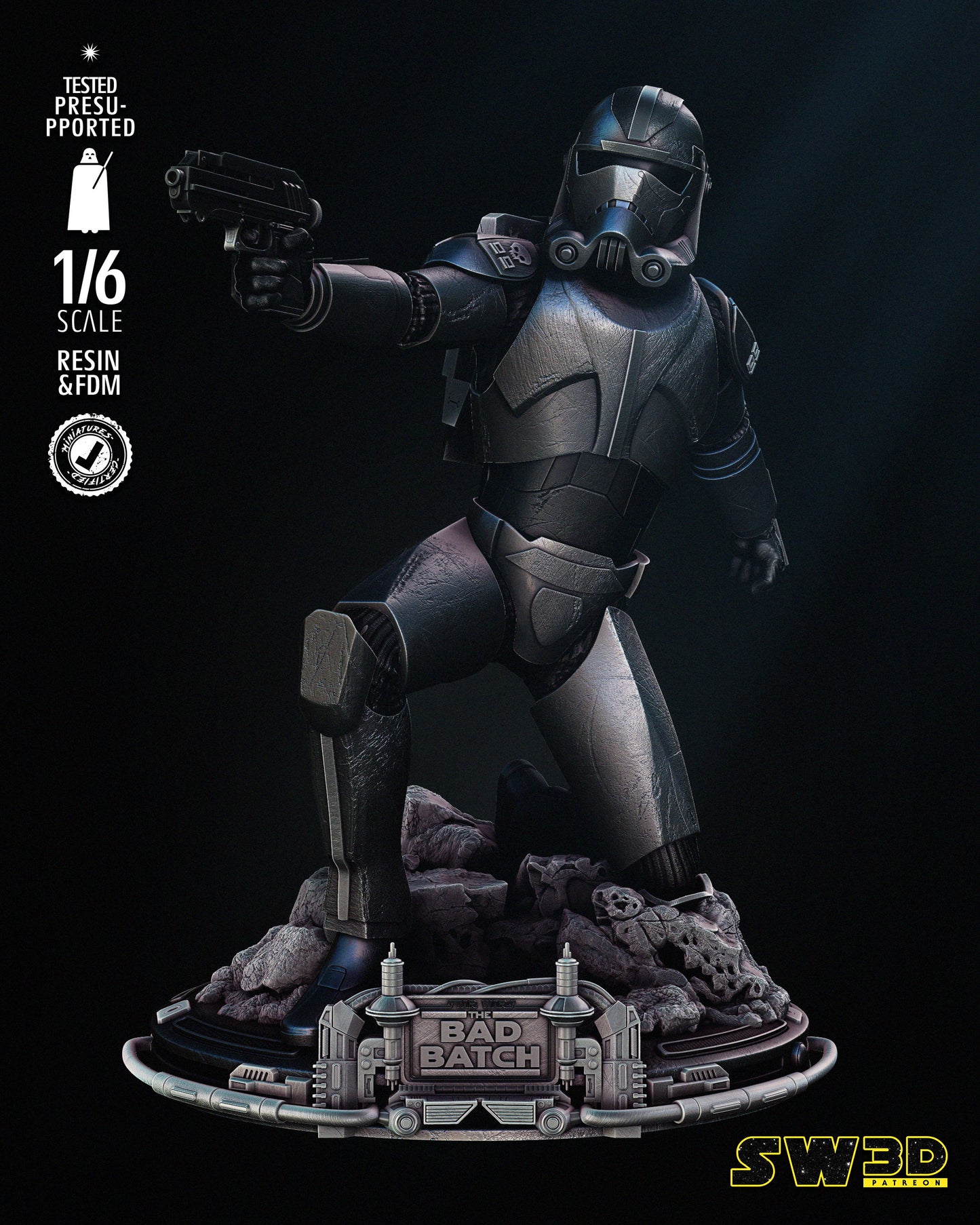 Hunter Sculpture - StormTrooper - Bad Batch - Dungeons and Dragons - by Star Wars 3D- Tabletop RPG Miniature - Roleplaying 3D Printed Fantasy Mini