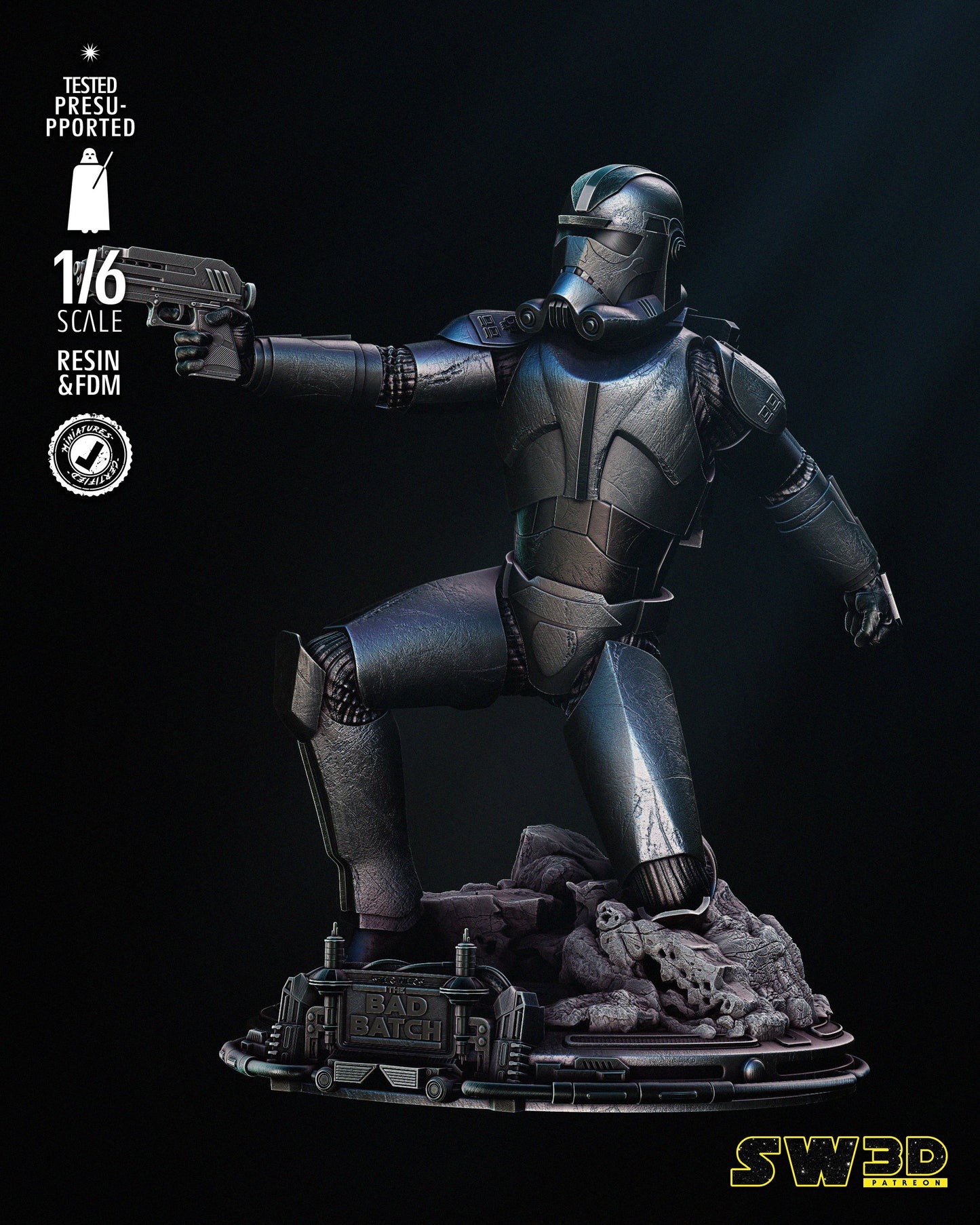 Hunter Sculpture - StormTrooper - Bad Batch - Dungeons and Dragons - by Star Wars 3D- Tabletop RPG Miniature - Roleplaying 3D Printed Fantasy Mini