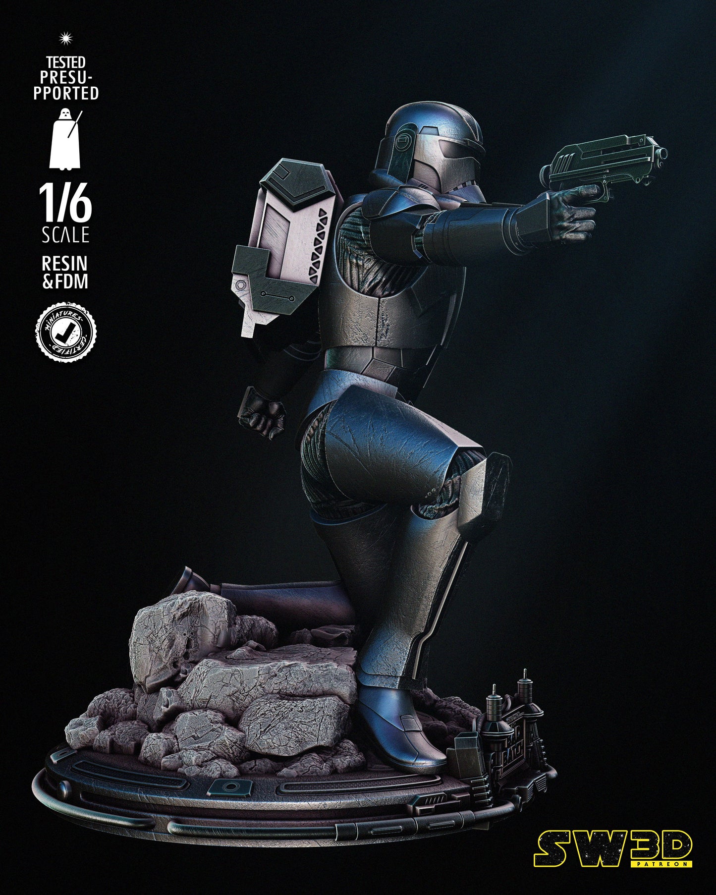 Hunter Sculpture - StormTrooper - Bad Batch - Dungeons and Dragons - by Star Wars 3D- Tabletop RPG Miniature - Roleplaying 3D Printed Fantasy Mini