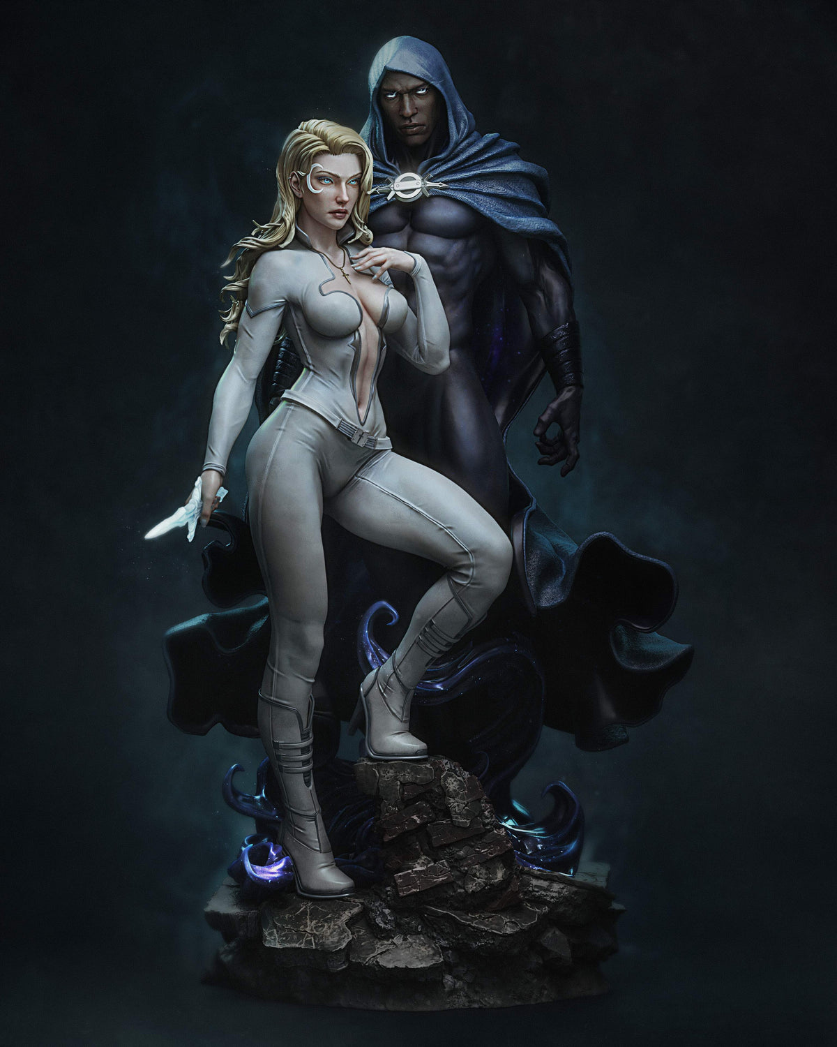 Cloak and Dagger Sculpture (75mm to 500mm) - Unassembled/Unpainted/3D Print