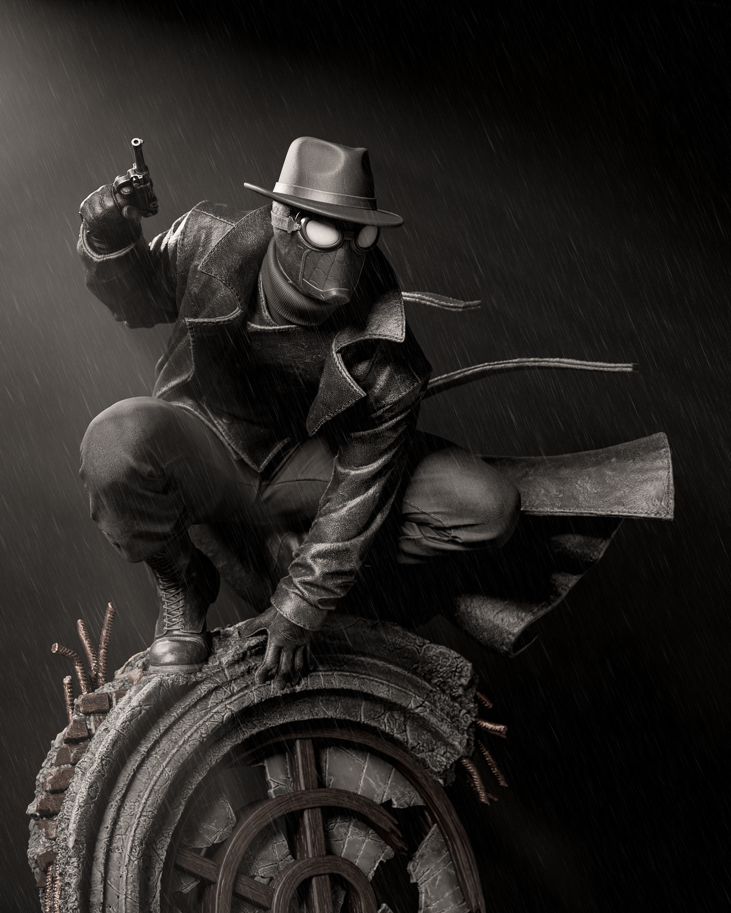 Spider Noir Sculpture (75mm to 500mm) - Unassembled/Unpainted/3D Print