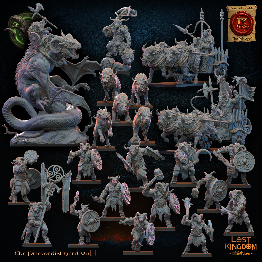 The Primordial Herd (x22) - Beast-Men - TTRPG - Wargaming - Mordheim - Dungeons and Dragons