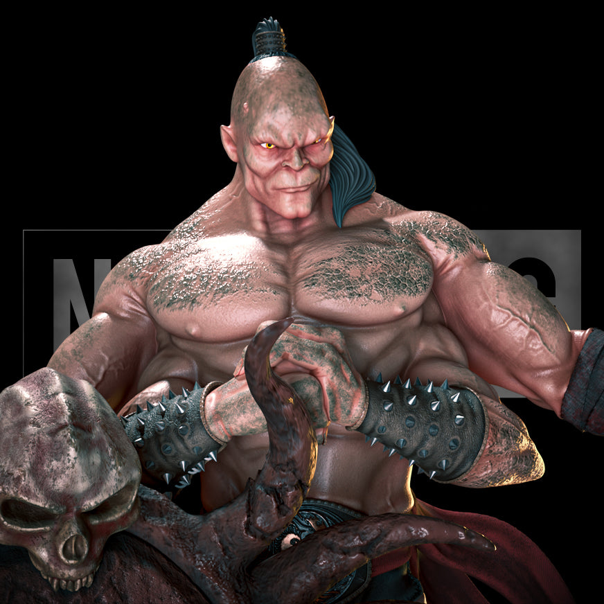 Shao Kahn and Goro Diorama (75mm to 500mm) - Unassembled/Unpainted/3D Print