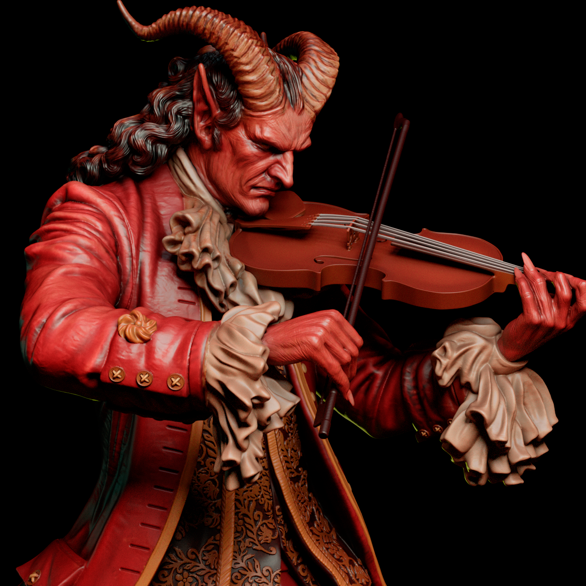 Paganini Sculpture (75mm to 500mm) - Unassembled/Unpainted/3D Print