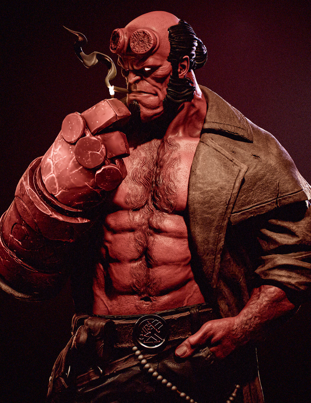 Hellboy Sculpture (75mm to 500mm) - Unassembled/Unpainted/3D Print