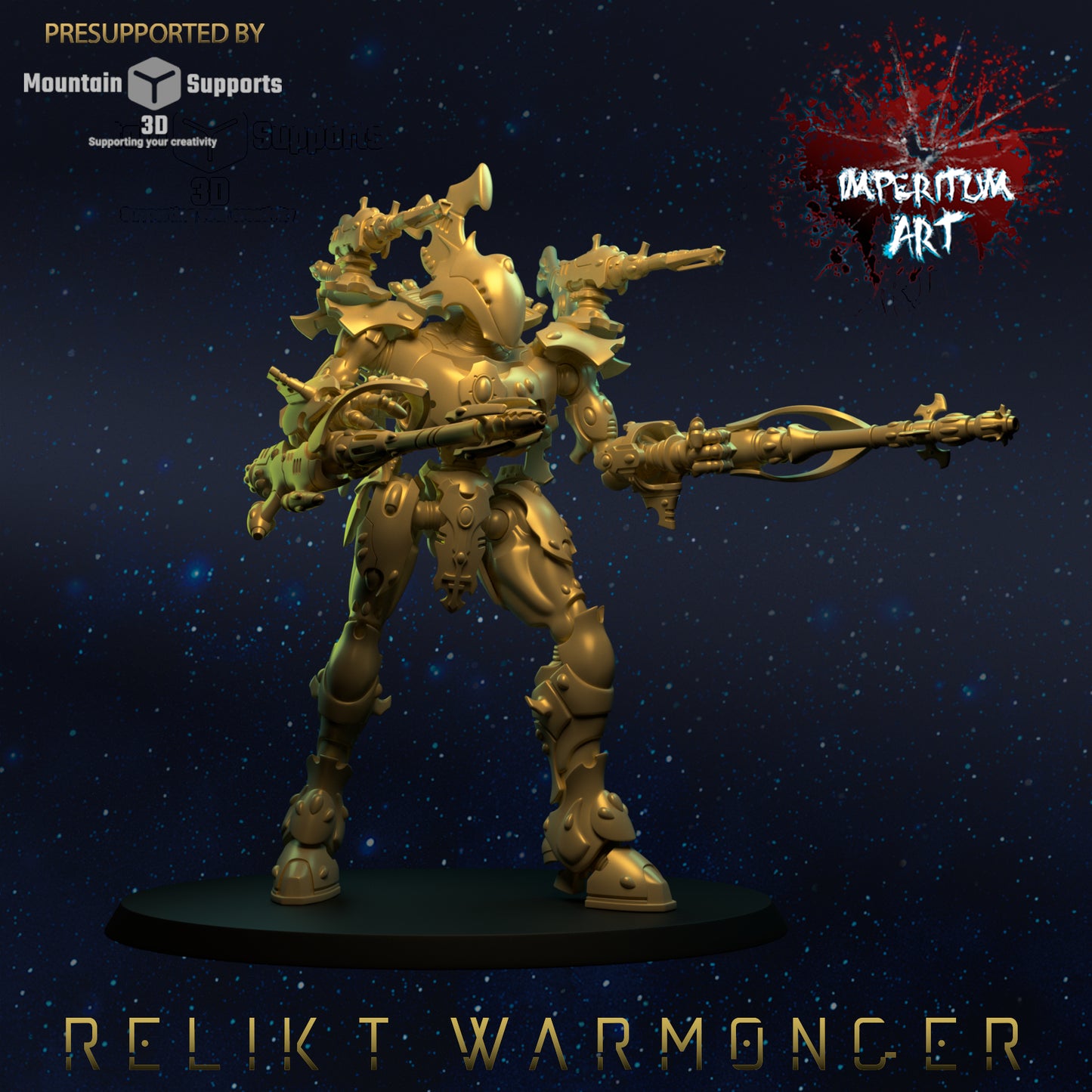 Relikt Warmonger Titan/ Construct/Wargaming/GrimDark/ Compatible with Warhammer 40K - by Imperium Art Miniatures- Tabletop RPG Miniature - Roleplaying 3D Printed Fantasy Mini