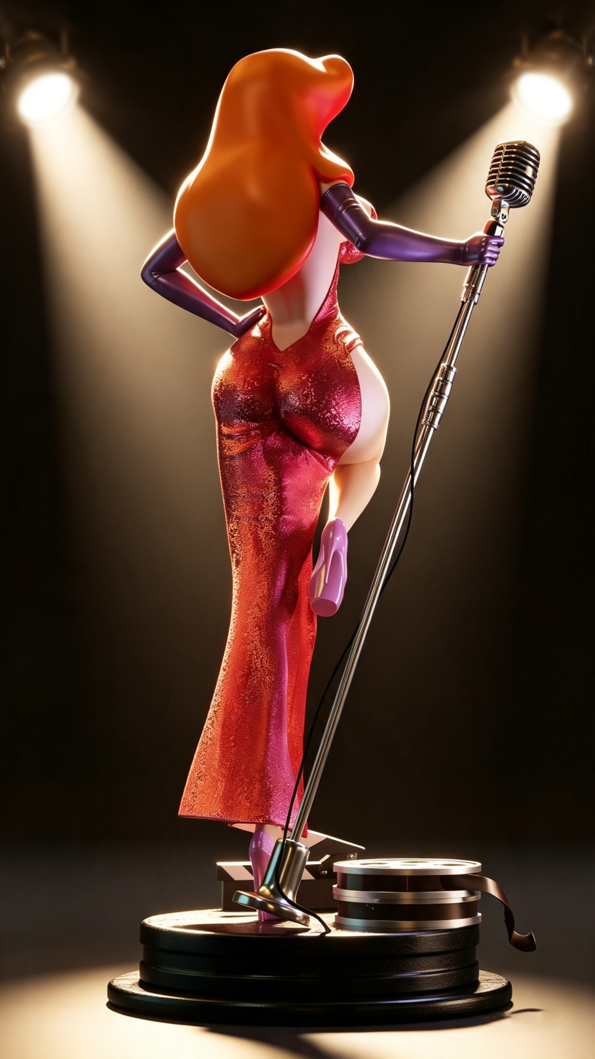 Sculpture de Jessica Rabbit (75 mm à 500 mm) - Non assemblée/Non peinte/Impression 3D