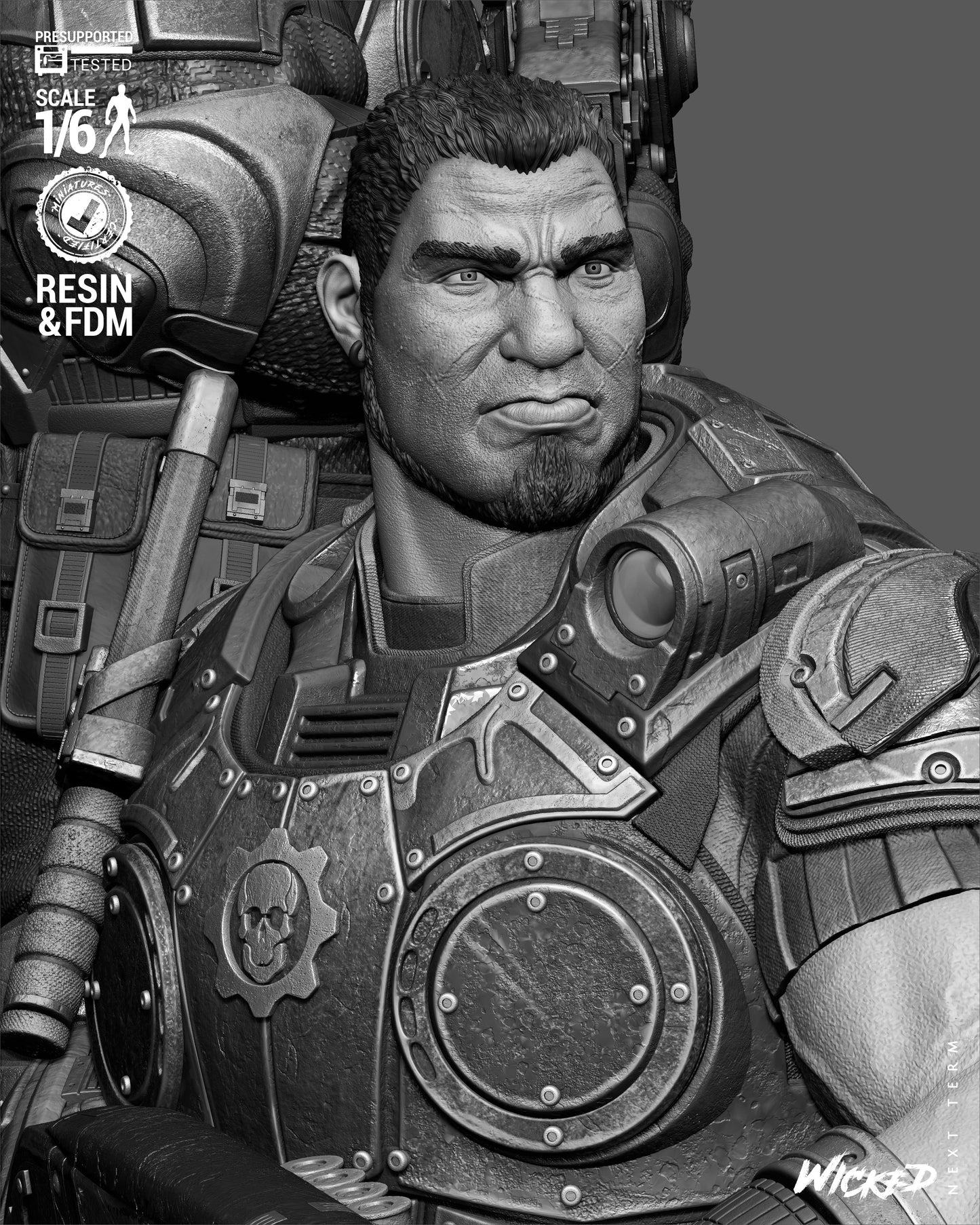 Gears of War Diorama (75mm to 500mm) Gear of War - Unassembled/Unpainted/3D Print