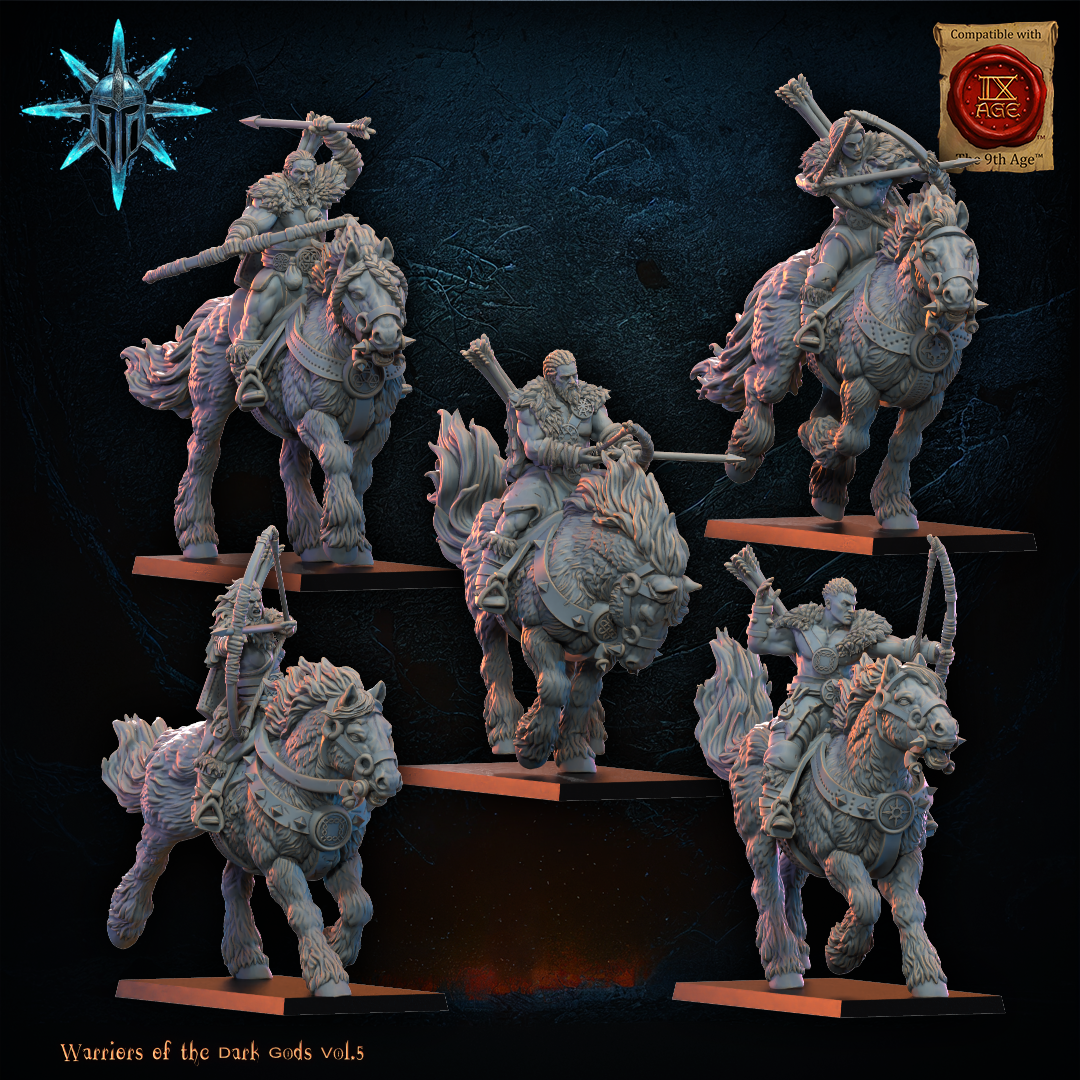 Barbarian Horsemen with Bows (x5) - TTRPG - Wargaming - Dungeons and Dragons