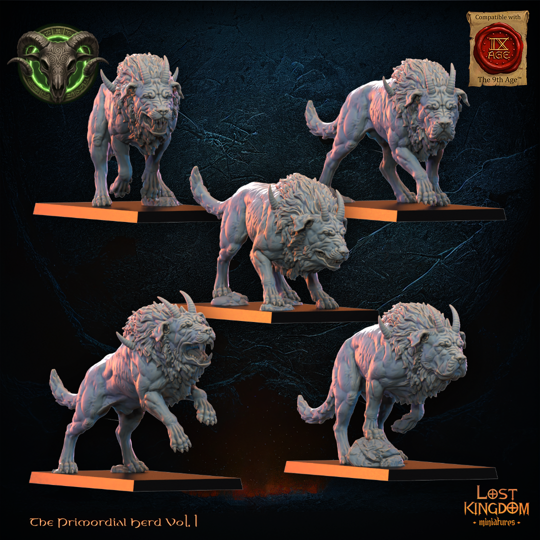 Feral Hounds (x5) - Beast-Men - TTRPG - Wargaming - Mordheim - Dungeons and Dragons
