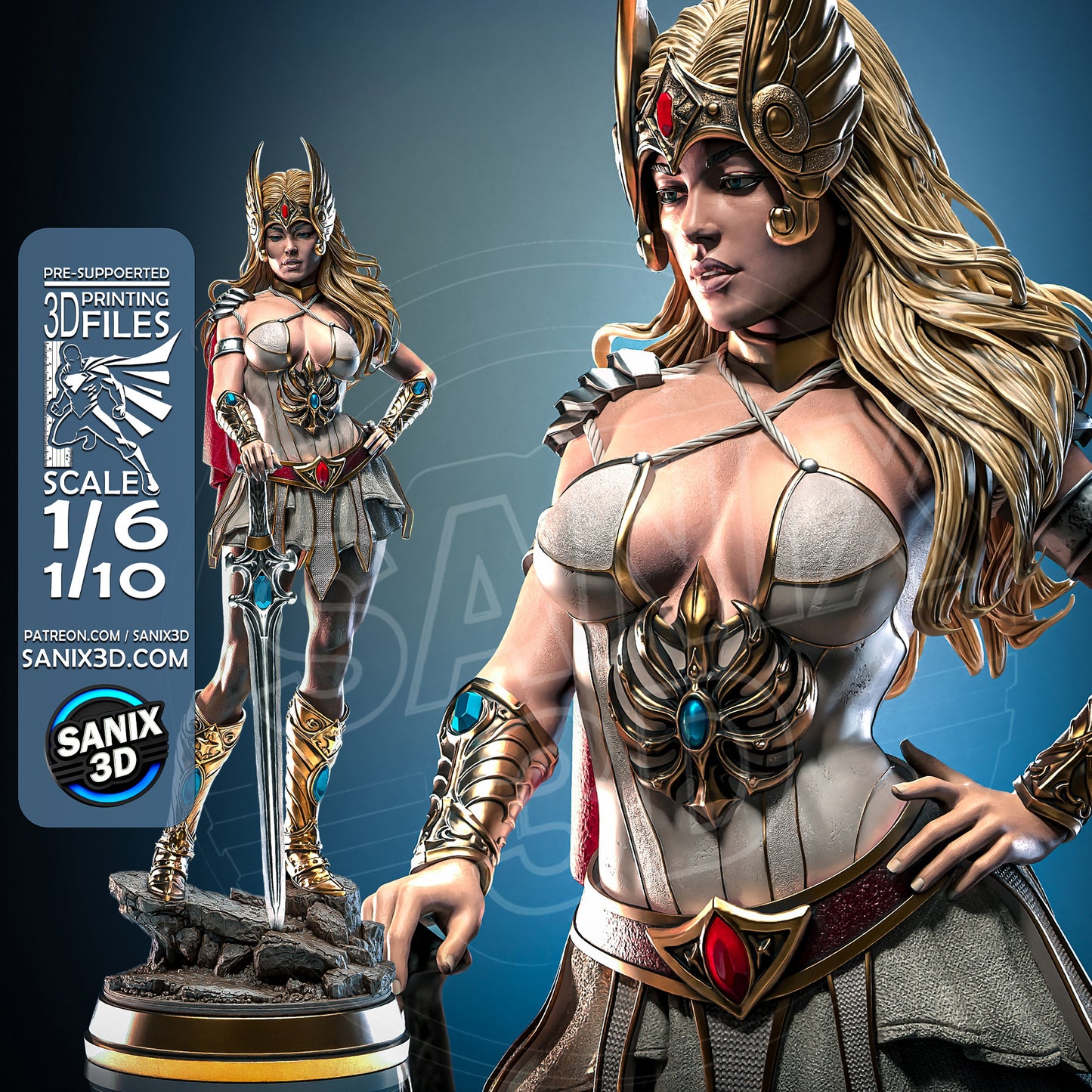 SHE-RA: Princess of Power Sculpture (75mm to 500mm) Unassembled/Unpainted/3D Print