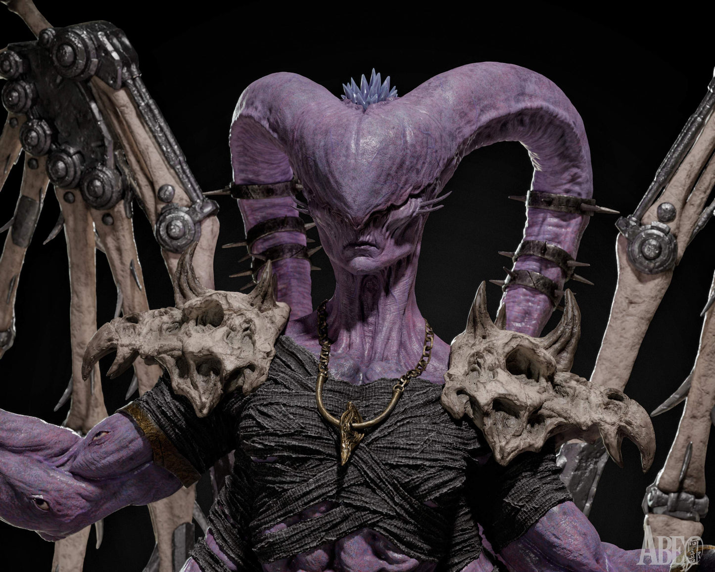 The Ninefold Sorcerer Sculpture (75mm to 500mm) - Unassembled/Unpainted/3D Print