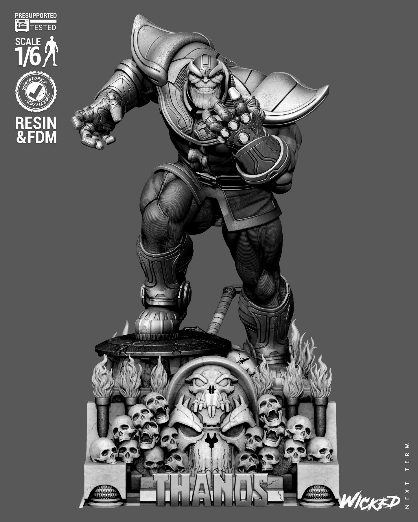 Thanos Sculpture (75mm to 500mm) - Unassembled/Unpainted/3D Print