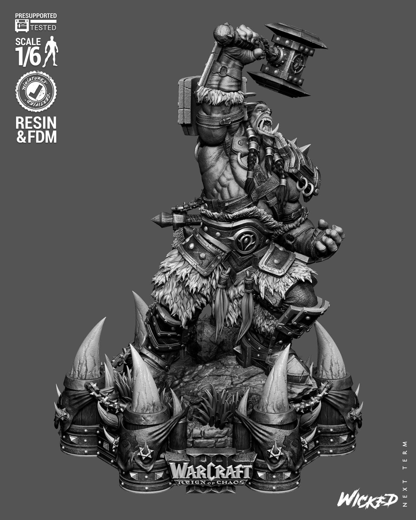 Thrall Sculpture (75mm to 500mm) Stranger Things - Unassembled/Unpainted/3D Print