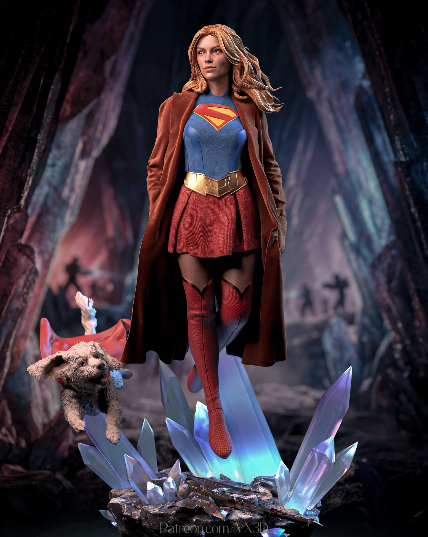 Supergirl SFW/NSFW Sculpture (75mm to 500mm) - Unassembled/Unpainted/3D Print