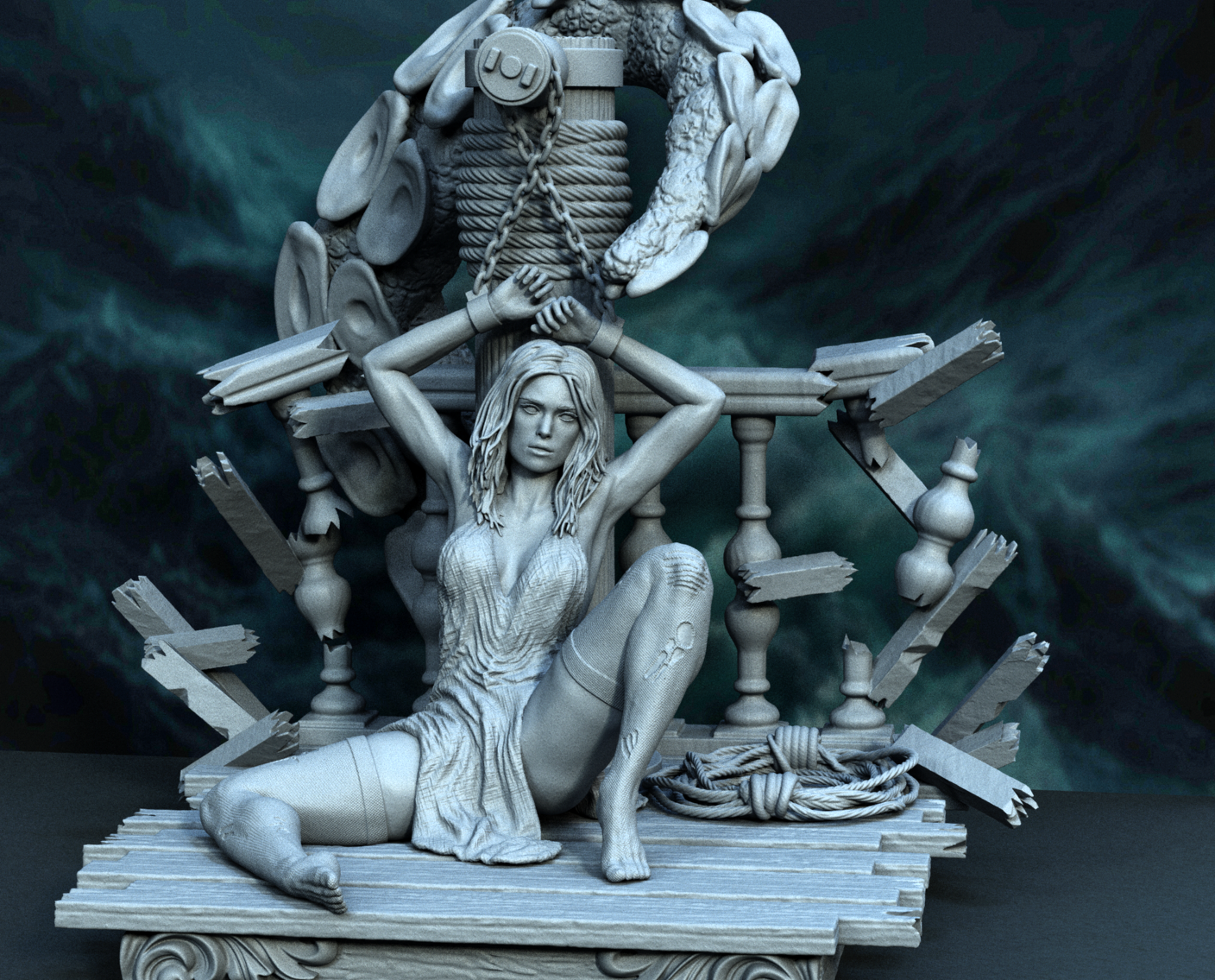 Pirates of the Caribbean - Elizabeth Sculpture (75mm to 500mm) Unassembled/Unpainted/3D Print