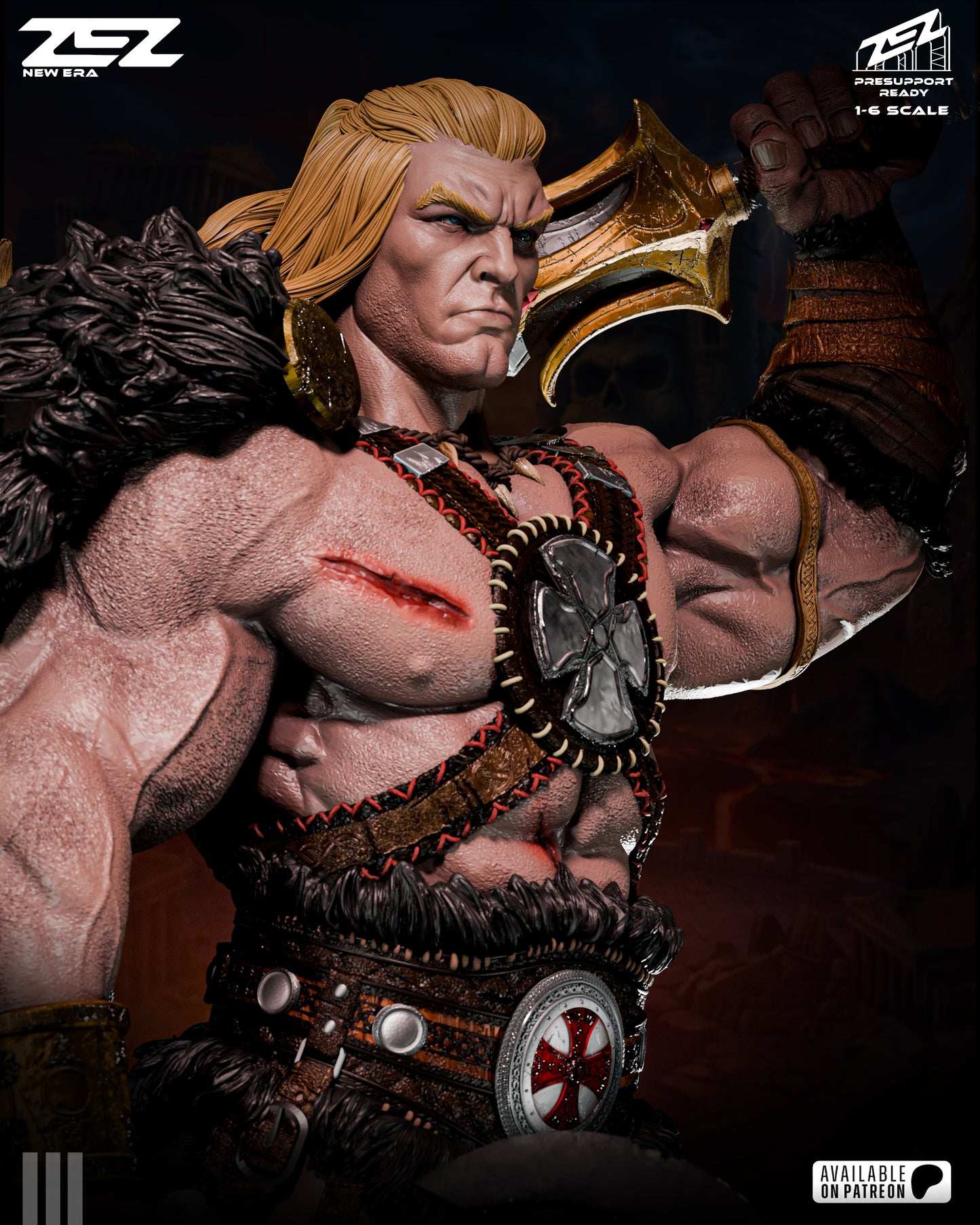 He-Man Sculpture (75mm to 500mm) - Unassembled/Unpainted/3D Print