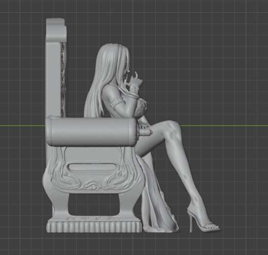 Boa Hancock on Throne Sculpture (75mm to 500mm) - Unassembled/Unpainted/3D Print