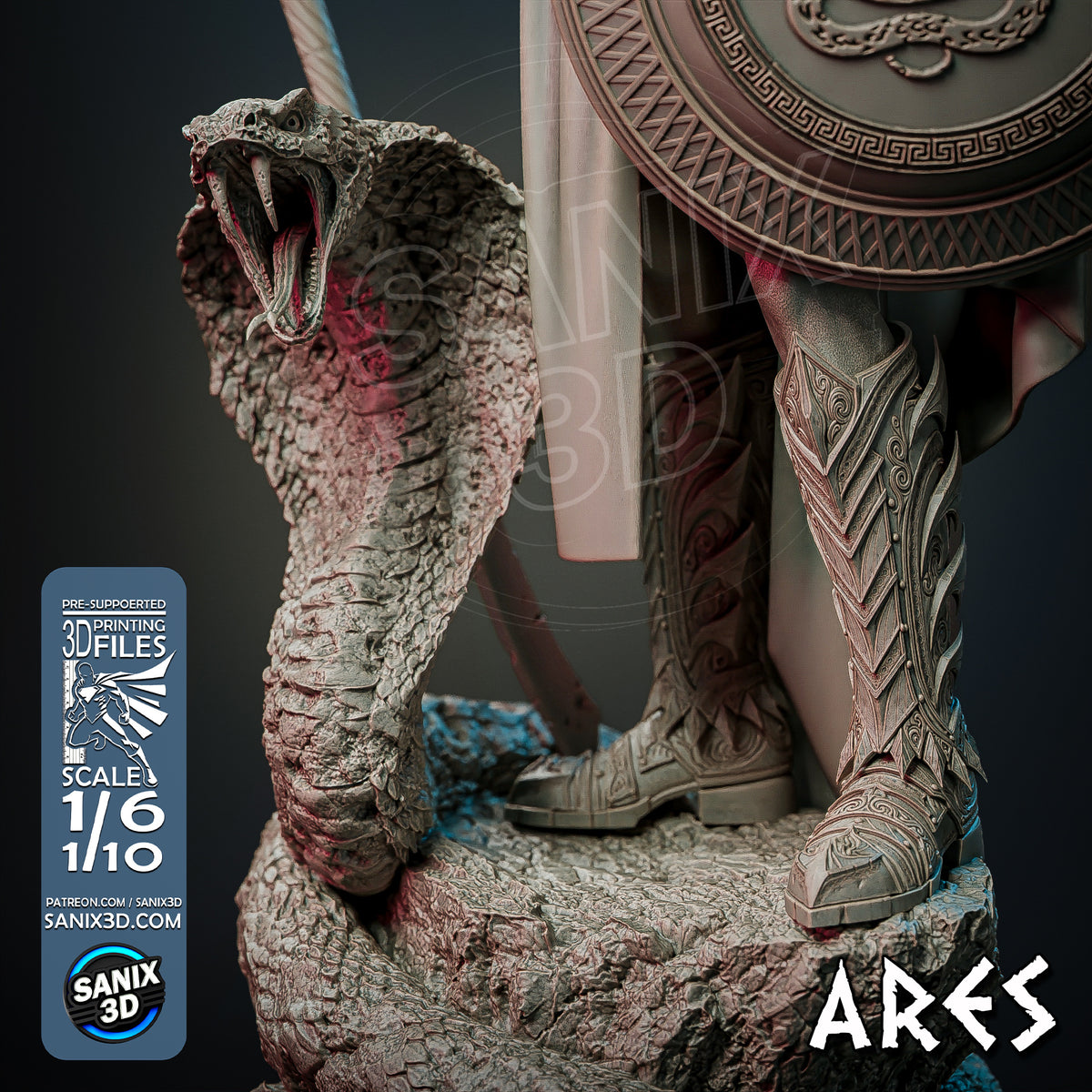 ARES ( God of War ) Sculpture(75mm to 500mm) - Unassembled/Unpainted/3D Print