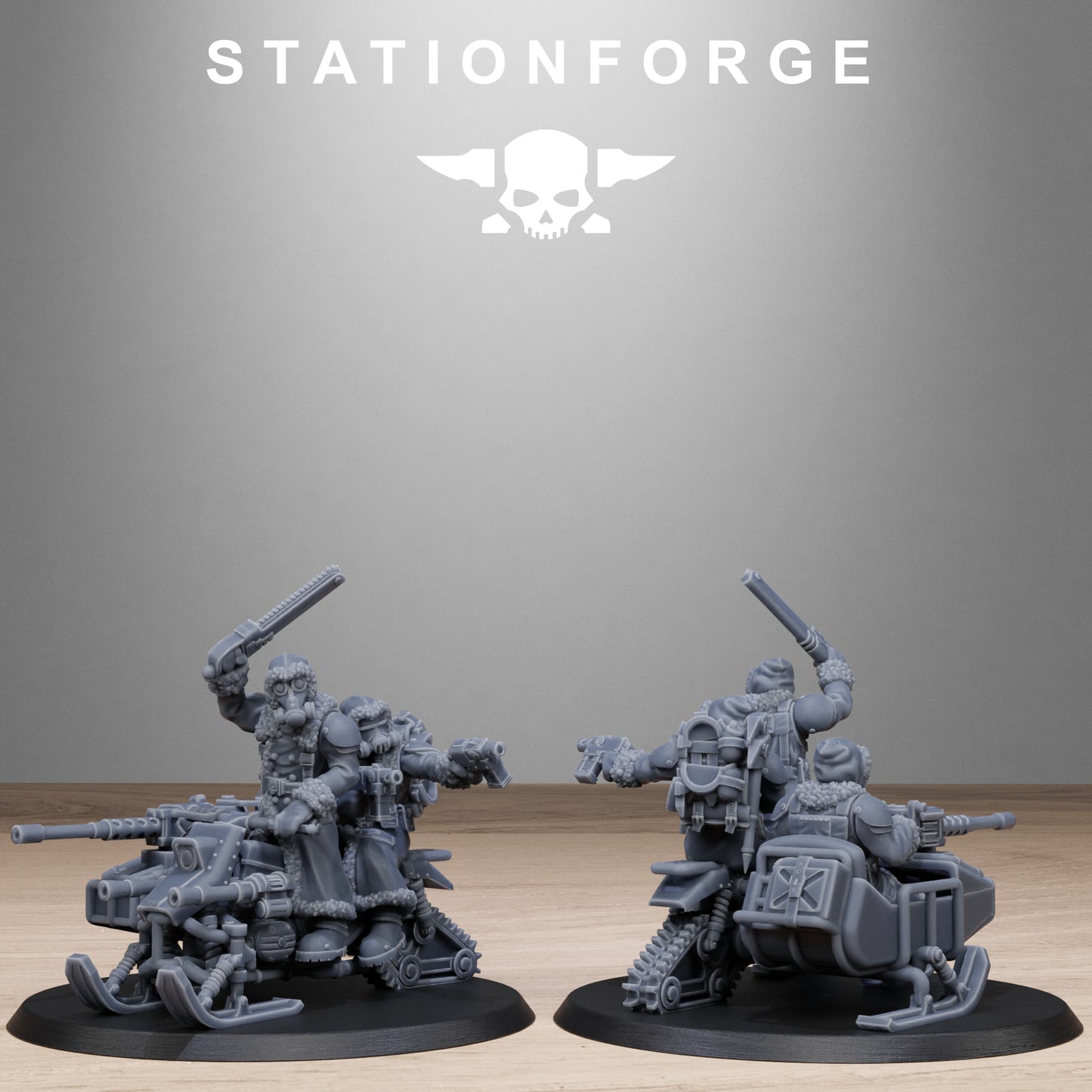 GrimGuard FrostWatch Snowbikers (x10) - by Station Forge - TTRPG - Wargaming - Grimdark