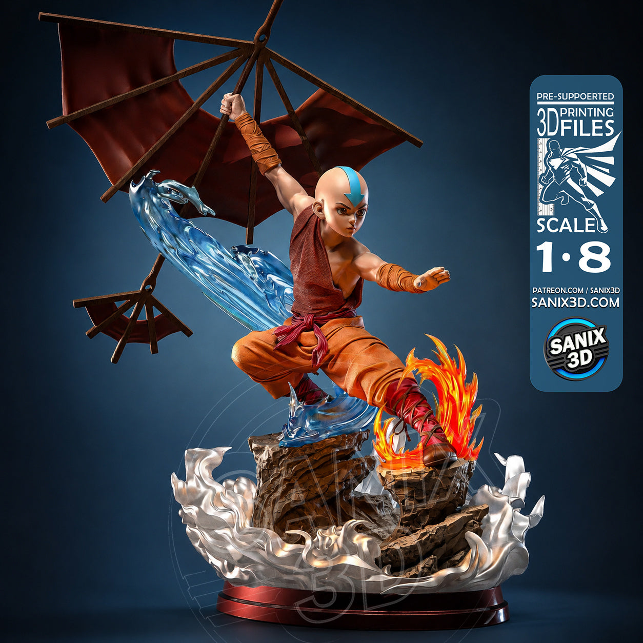Avatar the Last Airbender Sculpture (75mm to 500mm) - Unassembled/Unpainted/3D Print