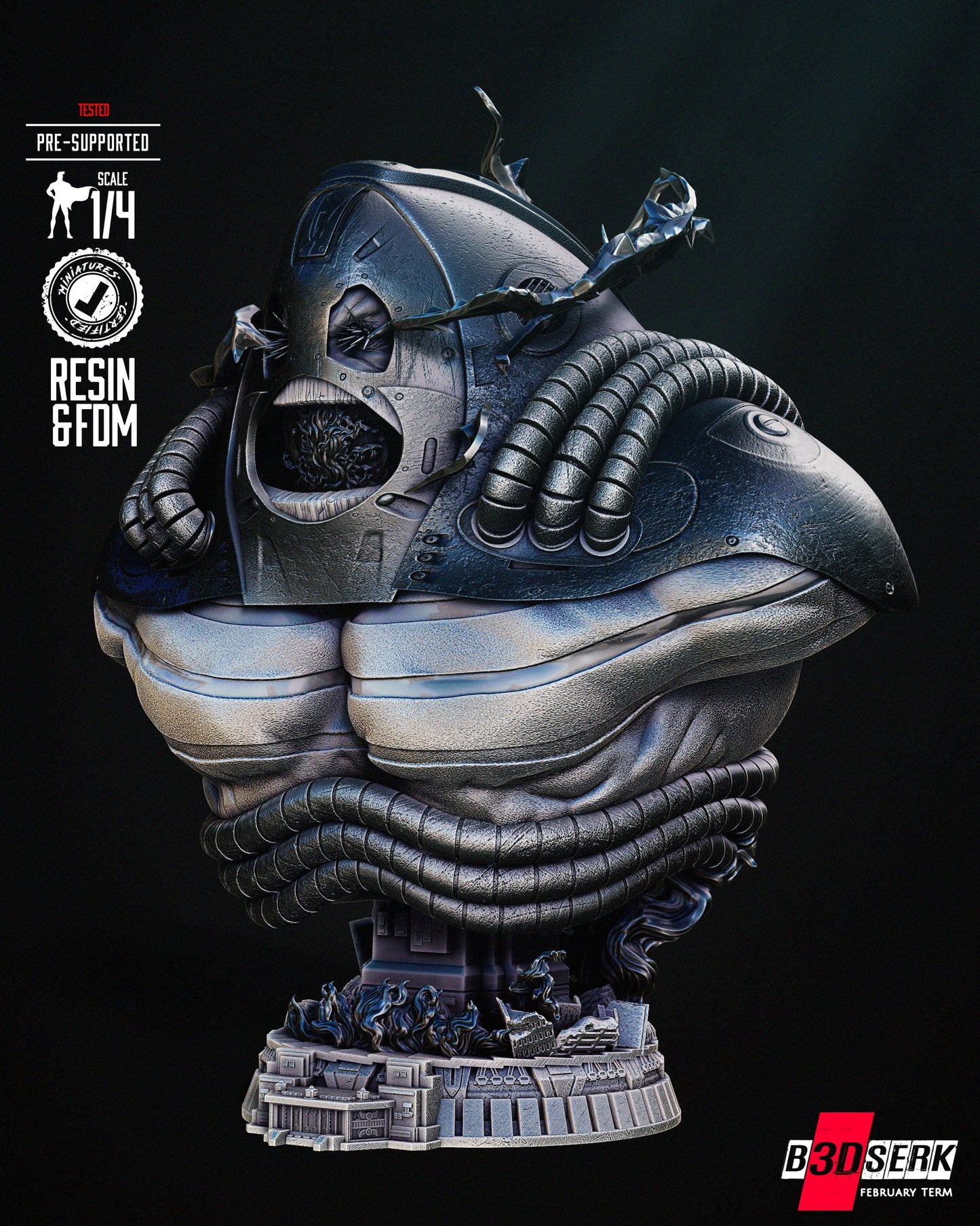 Antimonitor Bust - DC Universe - Villain - by B3Dserk Studion - Tabletop RPG Miniature - Roleplaying 3D Printed Fantasy Mini
