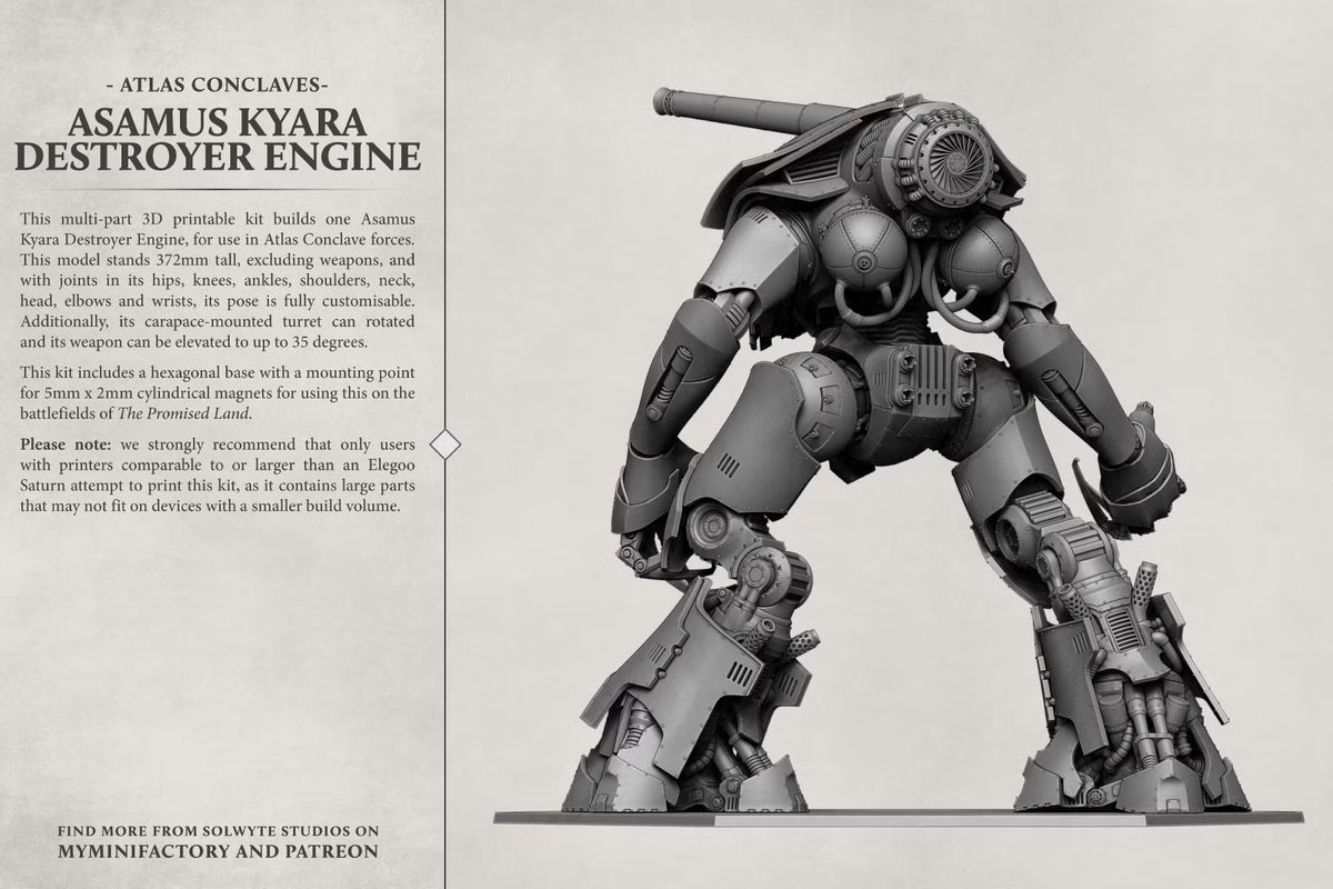 Atlas Conclaves - Asamus Kyara (372mm) - War Construct - TTRPG - Wargaming - Grimdark