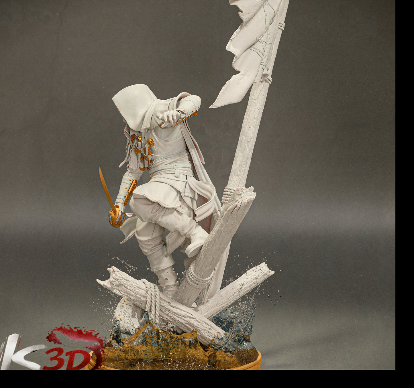 Assassin Creed; Captain Edward Kenway Sculpture (75mm to 500mm) - Unassembled/Unpainted/3D Print