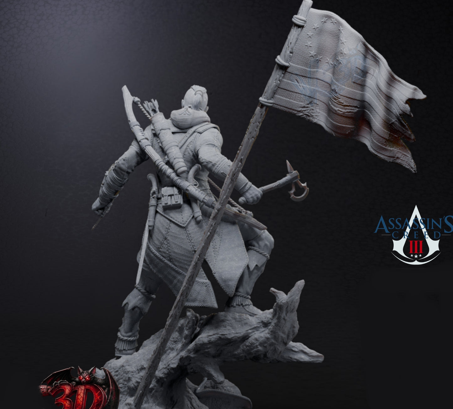 Assassin Creed III; Captain Edward Kenway Sculpture (75mm to 500mm) - Unassembled/Unpainted/3D Print
