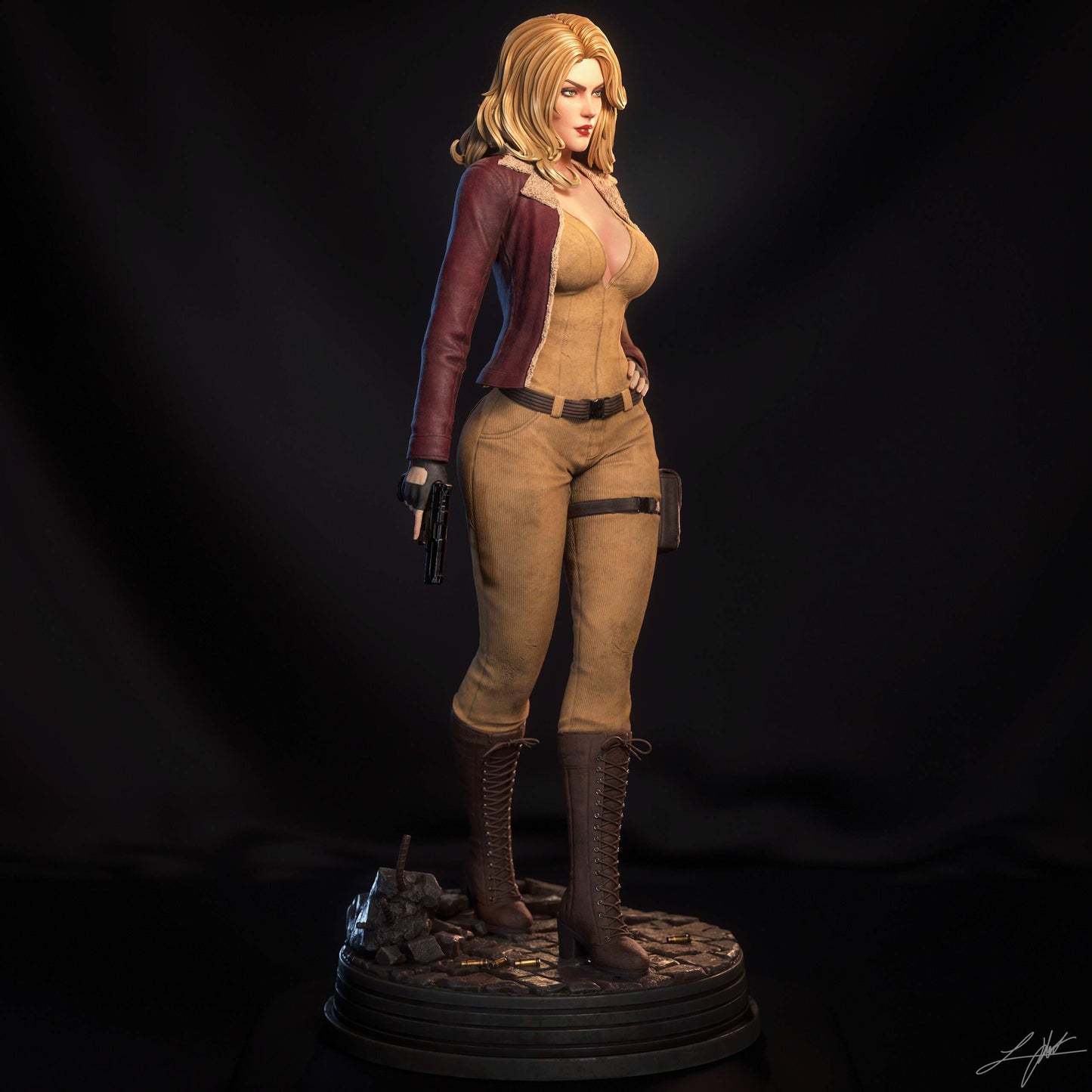 Cover Girl Sculpture (75mm to 500mm) - Unassembled/Unpainted/3D Print