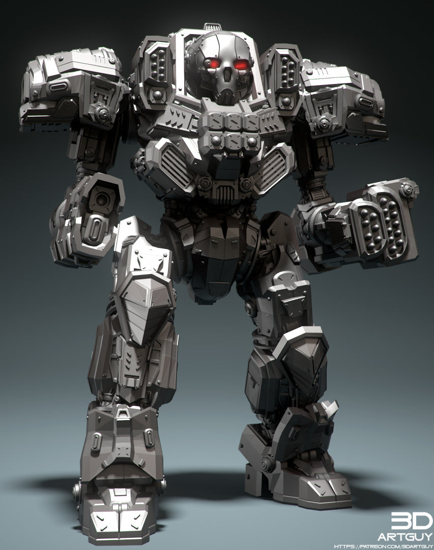 Combat Mech - Compatible with Warhammer 40K - by 3Dartguy- Tabletop RPG Miniature - Roleplaying 3D Printed Fantasy Mini