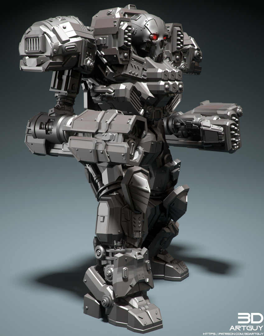 Combat Mech - Compatible with Warhammer 40K - by 3Dartguy- Tabletop RPG Miniature - Roleplaying 3D Printed Fantasy Mini