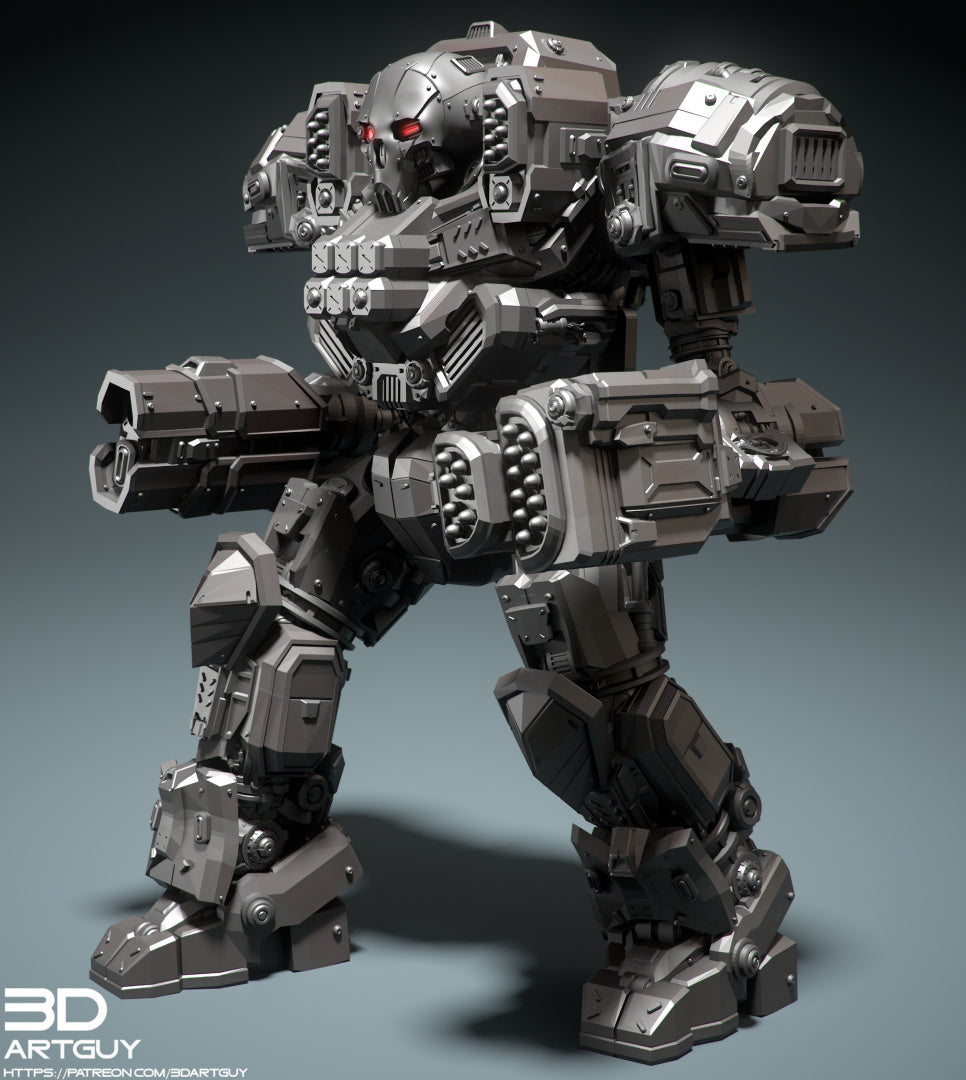 Combat Mech - Compatible with Warhammer 40K - by 3Dartguy- Tabletop RPG Miniature - Roleplaying 3D Printed Fantasy Mini