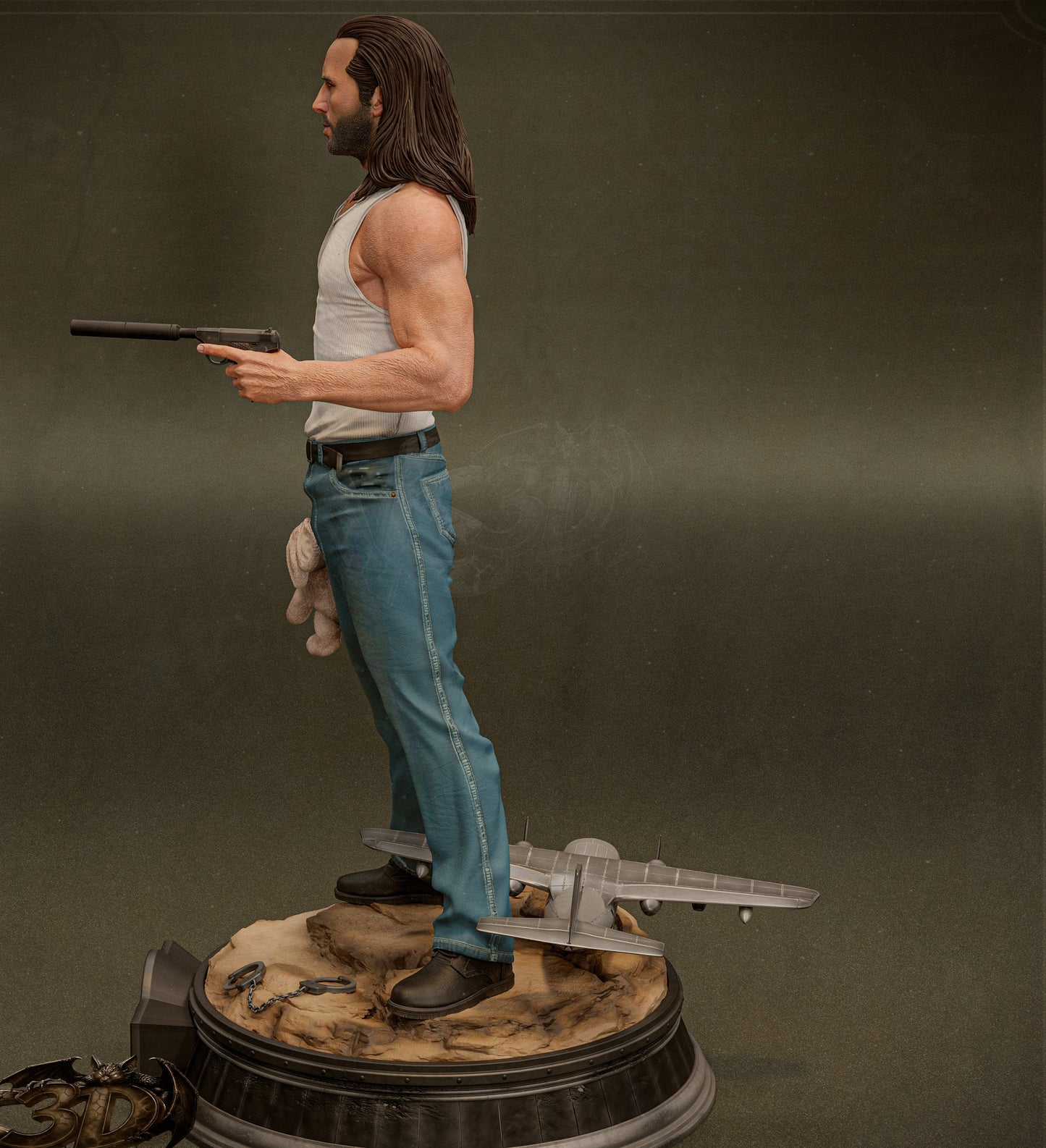 Cameron Poe (Con Air) Sculpture (75mm to 500mm) - Unassembled/Unpainted/3D Print