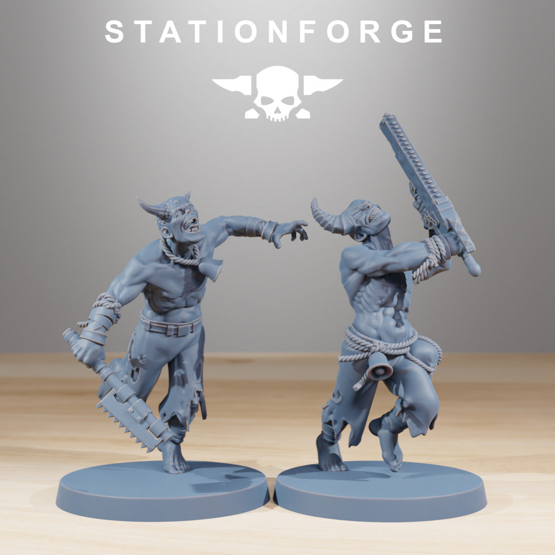 Corrupted Guard Fanatics - by Station Forge - Tabletop RPG Miniature - Roleplaying 3D Printed Fantasy Mini