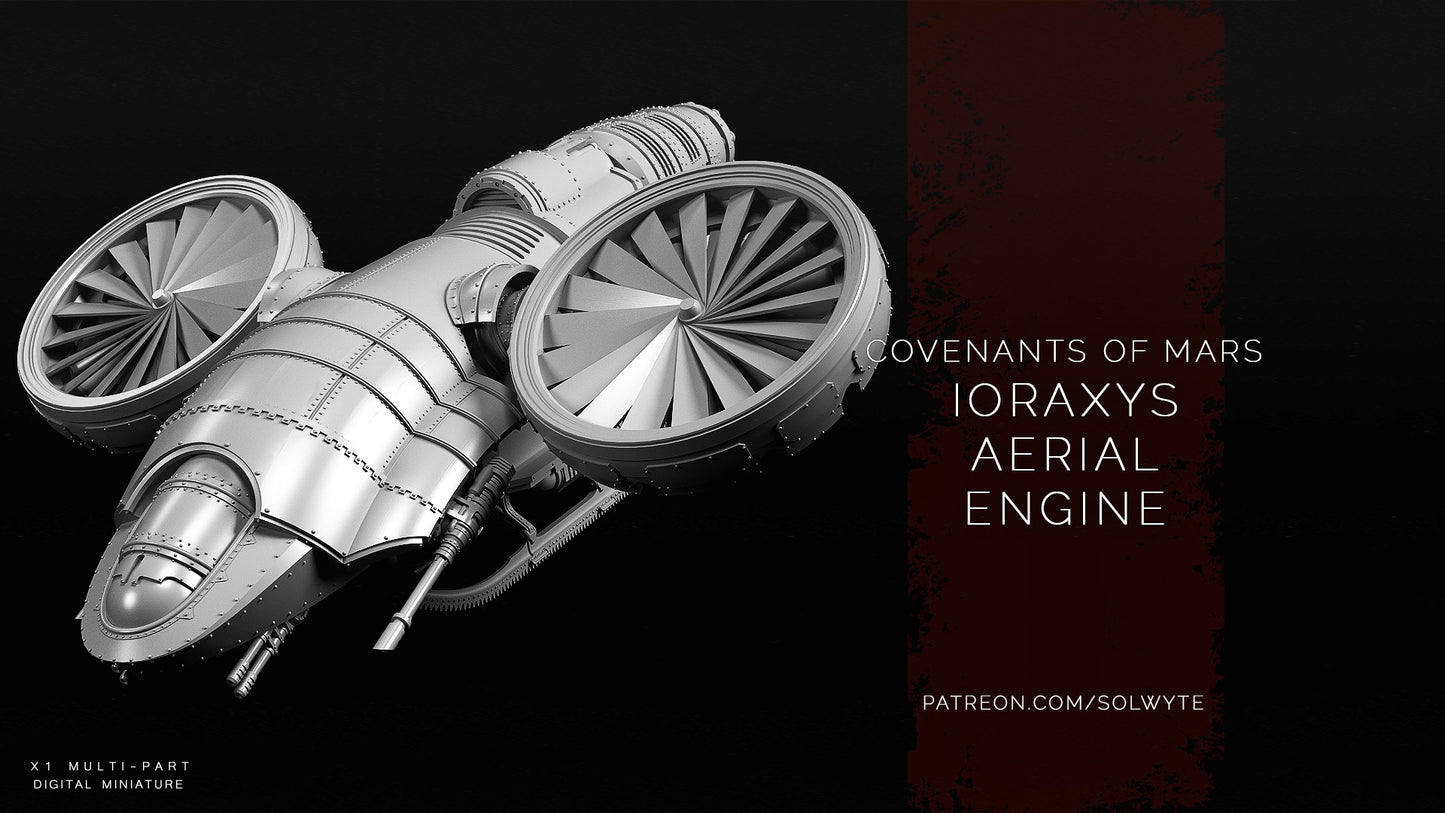 Covenants of Mars - Ioraxys Aerial Engine - Compatible with Warhammer 40K - by Solwyte - Tabletop RPG Miniature - Roleplaying 3D Printed Fantasy Mini
