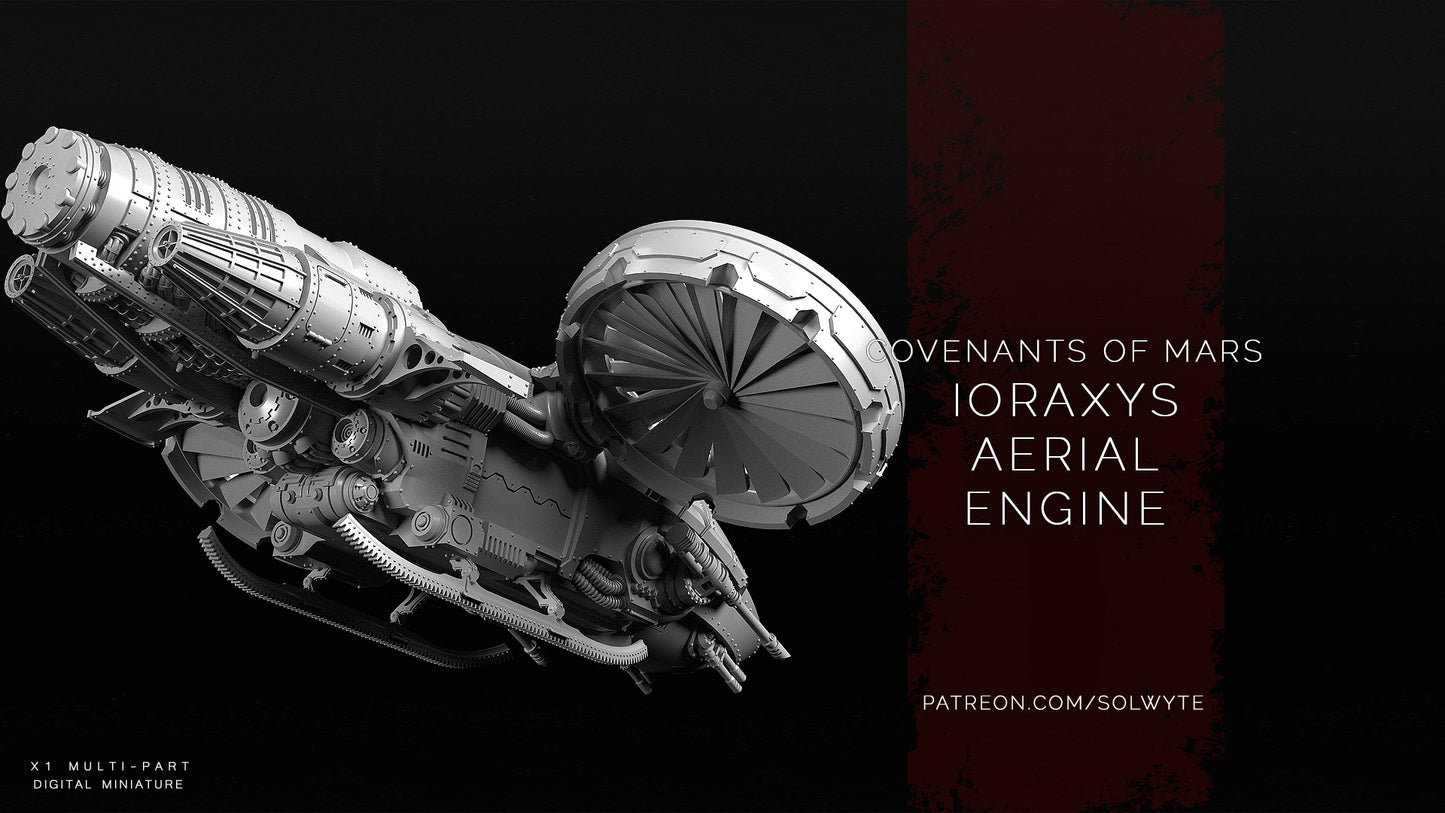 Covenants of Mars - Ioraxys Aerial Engine - Compatible with Warhammer 40K - by Solwyte - Tabletop RPG Miniature - Roleplaying 3D Printed Fantasy Mini