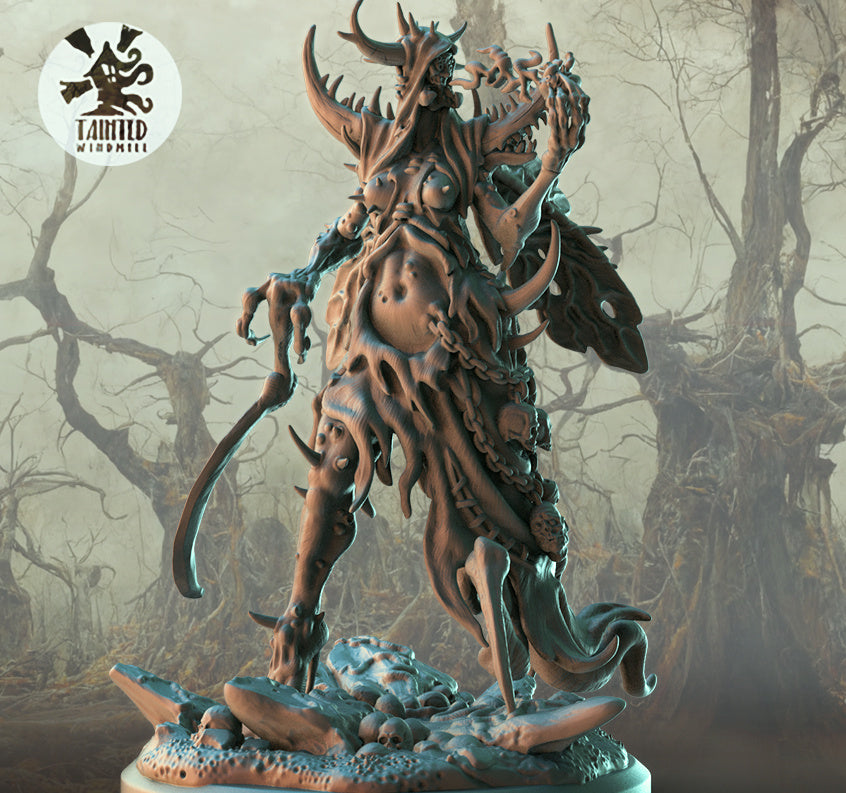 Daemon Decay Princess - Dungeons and Dragon - by Tainted Windmill - Tabletop RPG Miniature - Roleplaying 3D Printed Fantasy Mini