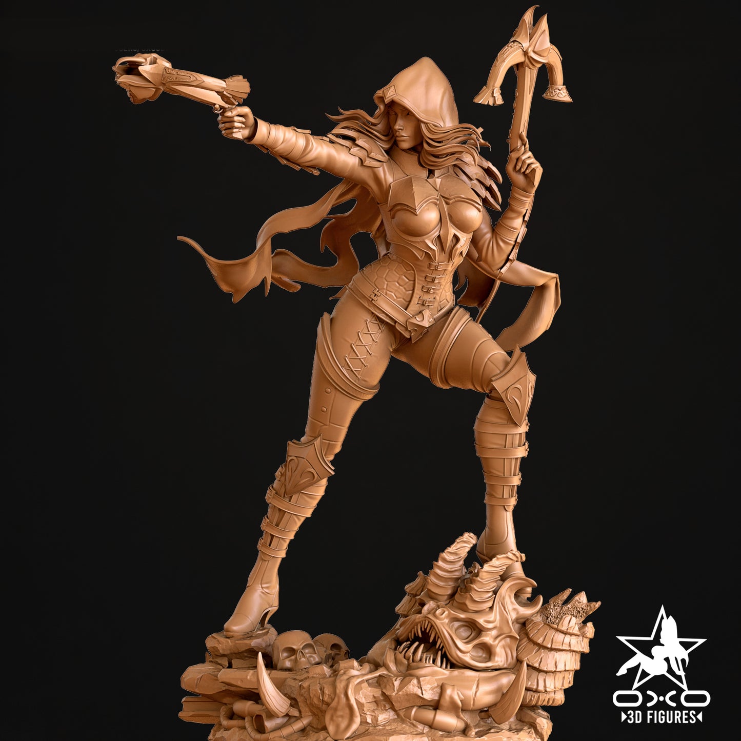 Demon Hunter Sculpture (75mm to 500mm) - Unassembled/Unpainted/3D Print