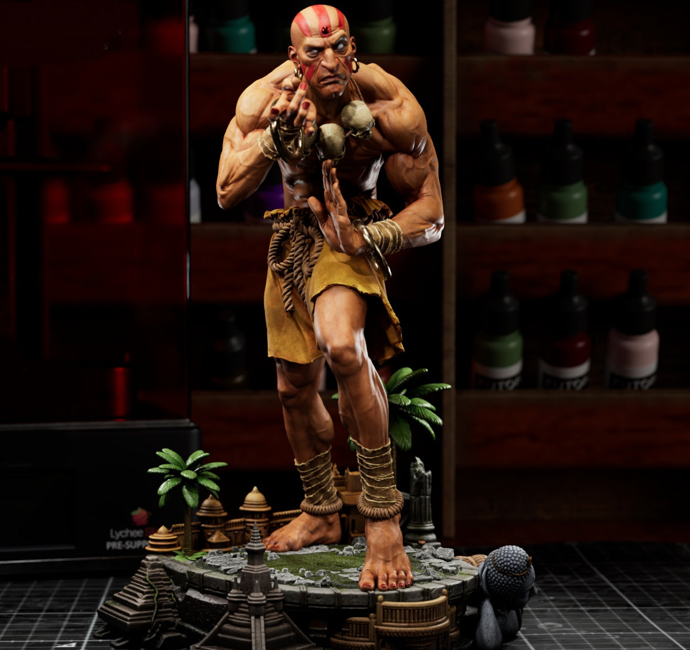 Dhalsim Sculpture (75mm to 500mm) - Unassembled/Unpainted/3D Print