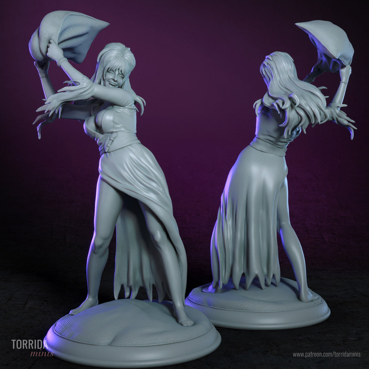 Elvira the Pillow Fighter Sculpture(75mm to 500mm) - Unassembled/Unpainted/3D Print