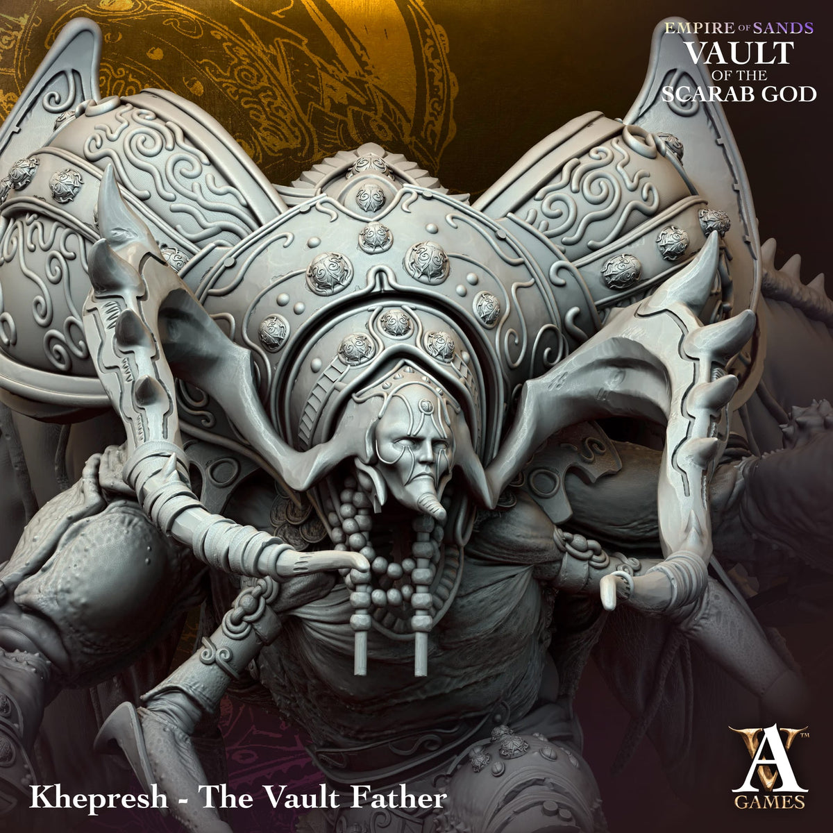 Khepresh - Le Père des Cryptes - Empire des Sables - Crypte du Dieu Scarabée - Rois des Tombes - JDR - Wargame - Grimdark