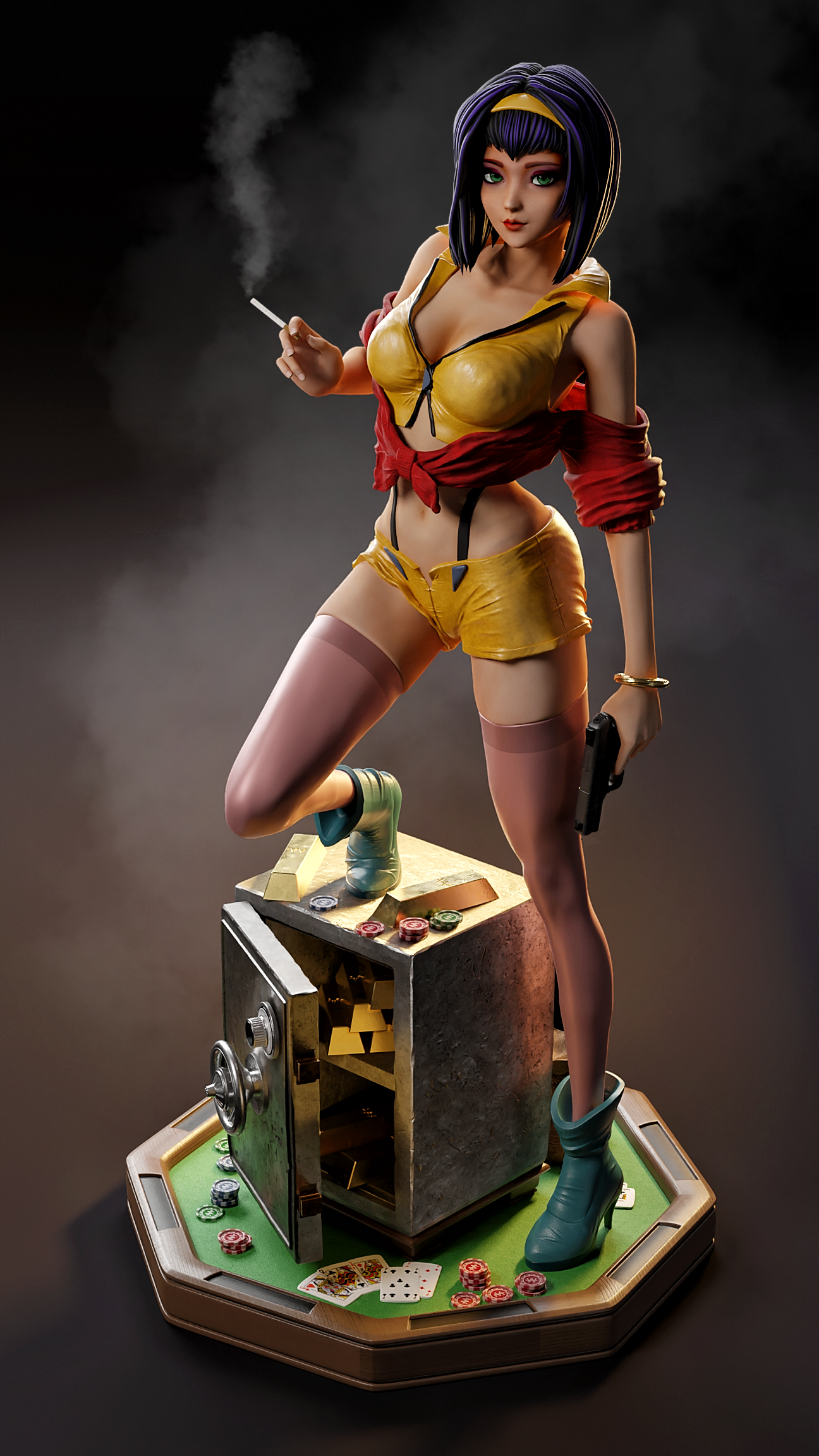 Miss Faye Valentine Sculpture (75mm to 500mm) - Unassembled/Unpainted/3D Print