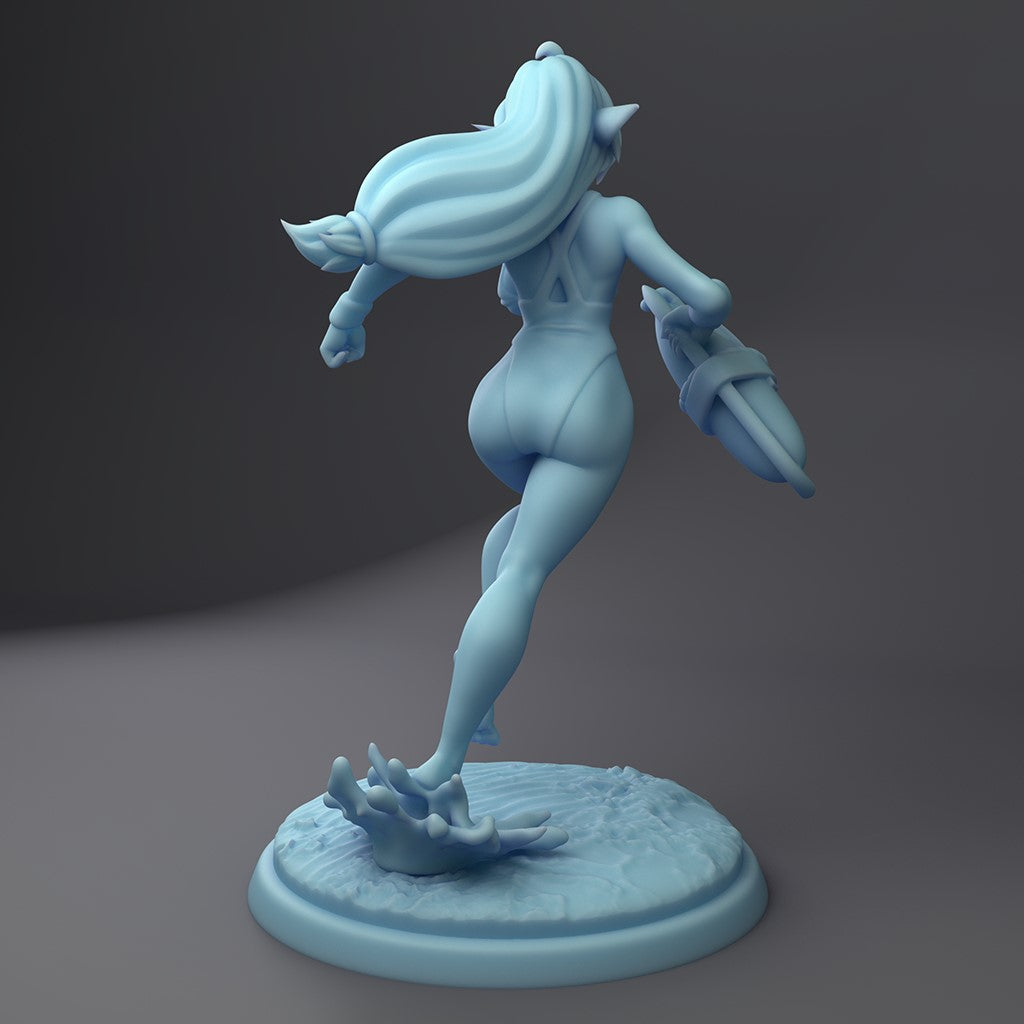 Fey Watch Karina - Elven Life Guard - by Twin Raven - Tabletop RPG Miniature - Roleplaying 3D Printed Fantasy Mini