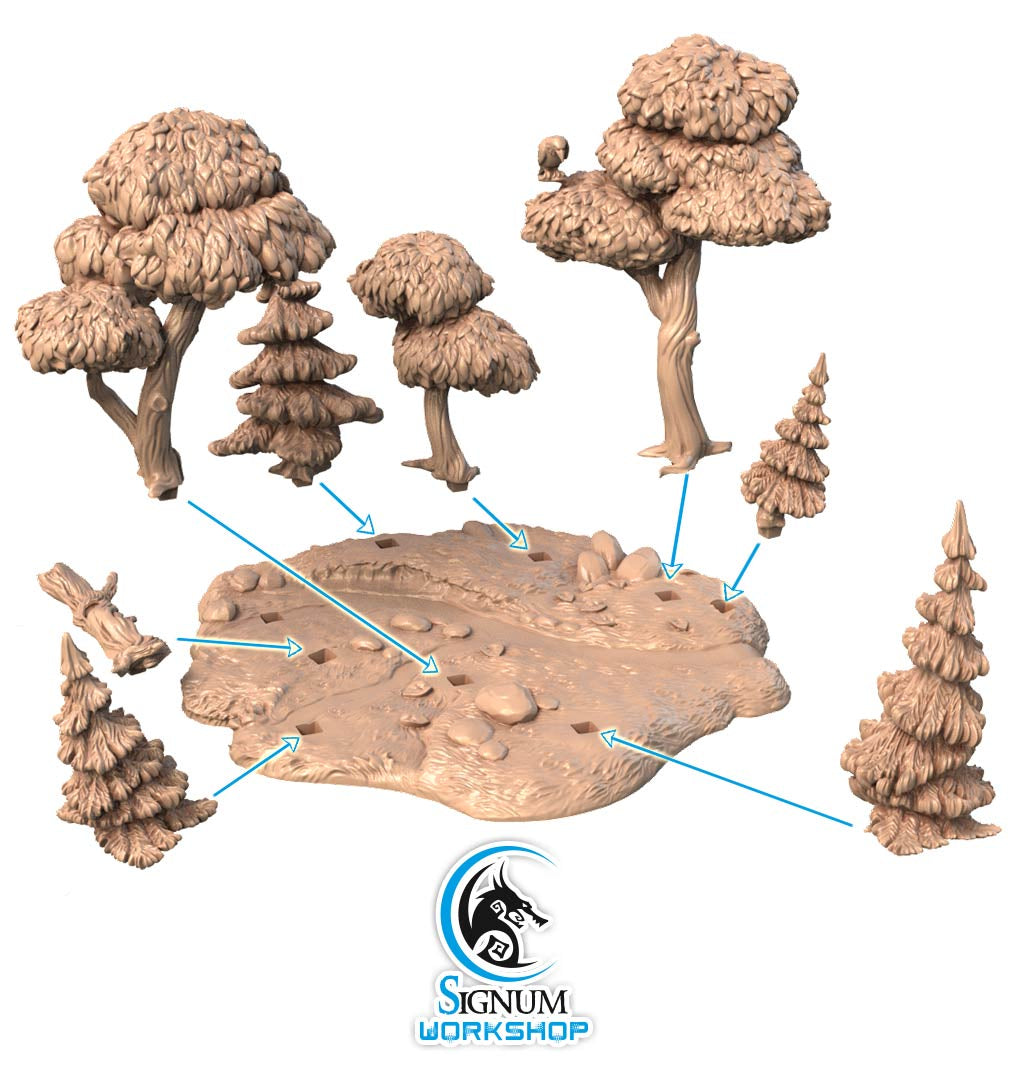 Forest Diorama - Terrain - by Signum Workshop- Tabletop RPG Miniature - Roleplaying 3D Printed Fantasy Mini