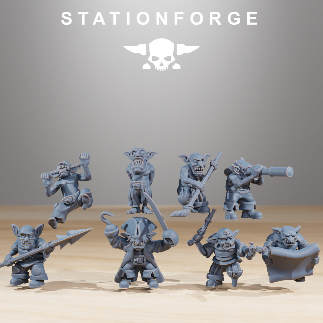 Gobs Short Pearl Battle Ship- by Station Forge - Tabletop RPG Miniature - Roleplaying 3D Printed Fantasy Mini