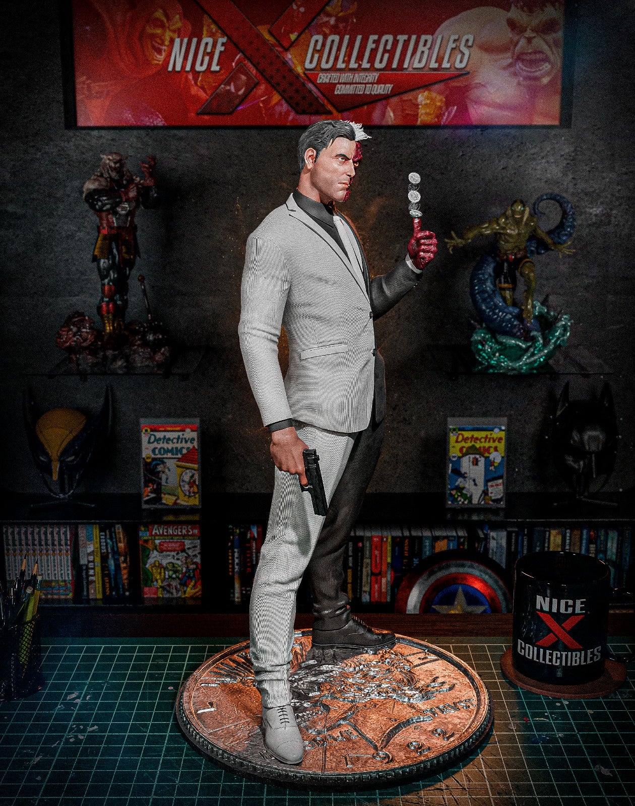 Two-Face Sculpture (75mm to 500mm) - Unassembled/Unpainted/3D Print