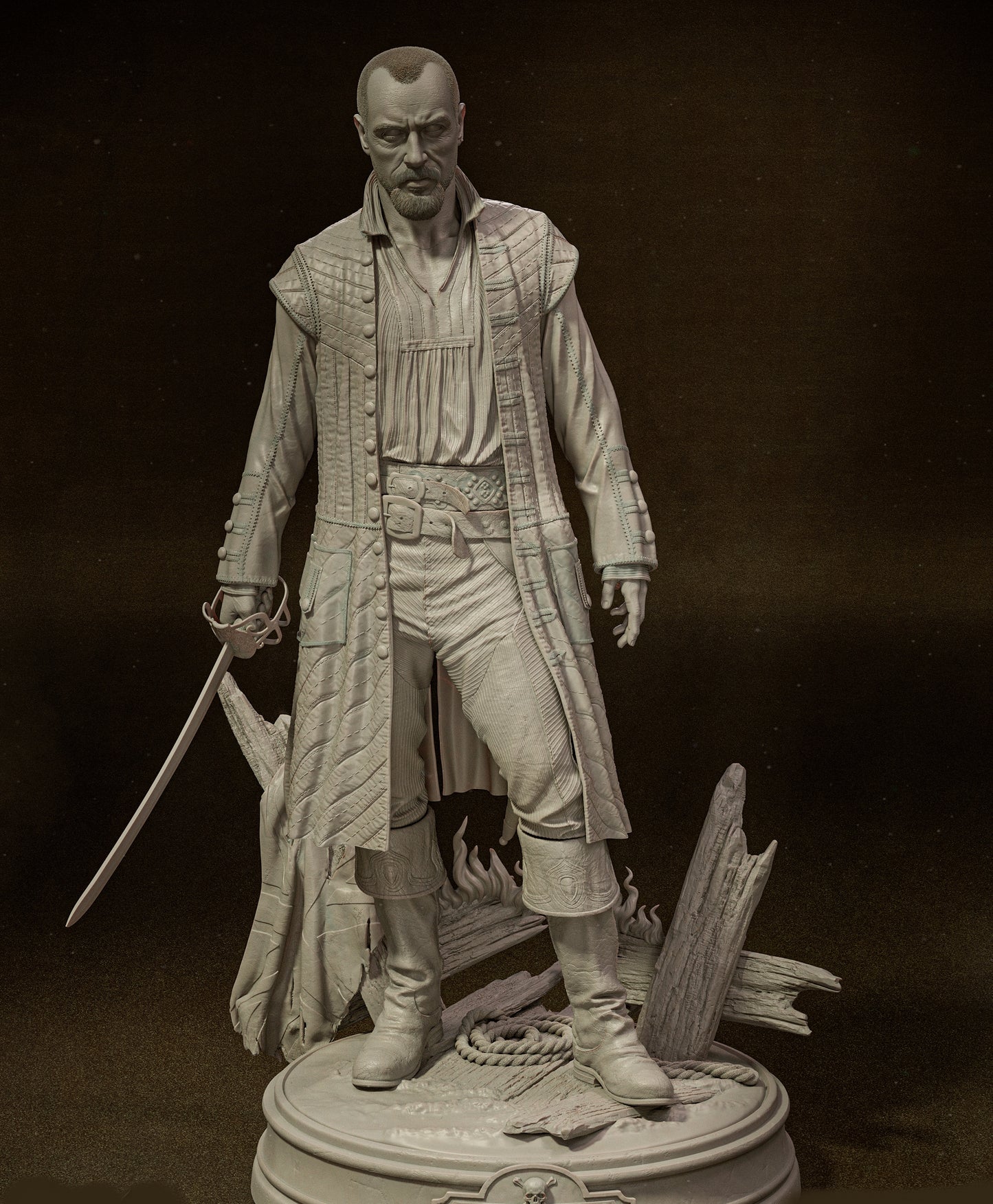 Captain James Flint Sculpture (75mm to 500mm) - Unassembled/Unpainted/3D Print