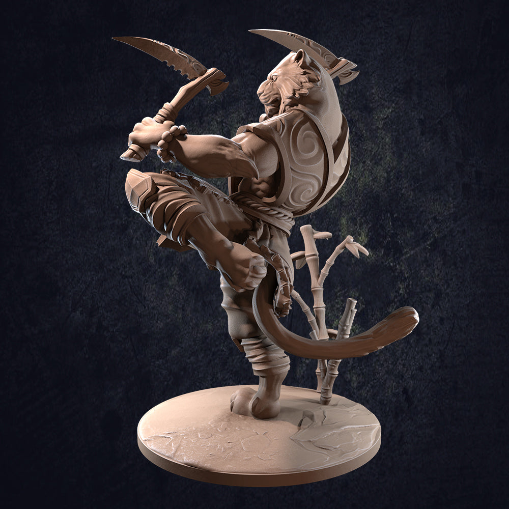 Kai Catfolk Monk - Dungeons and Dragons - by Dragon Trappers Lodge - Tabletop RPG Miniature - Roleplaying 3D Printed Fantasy Mini